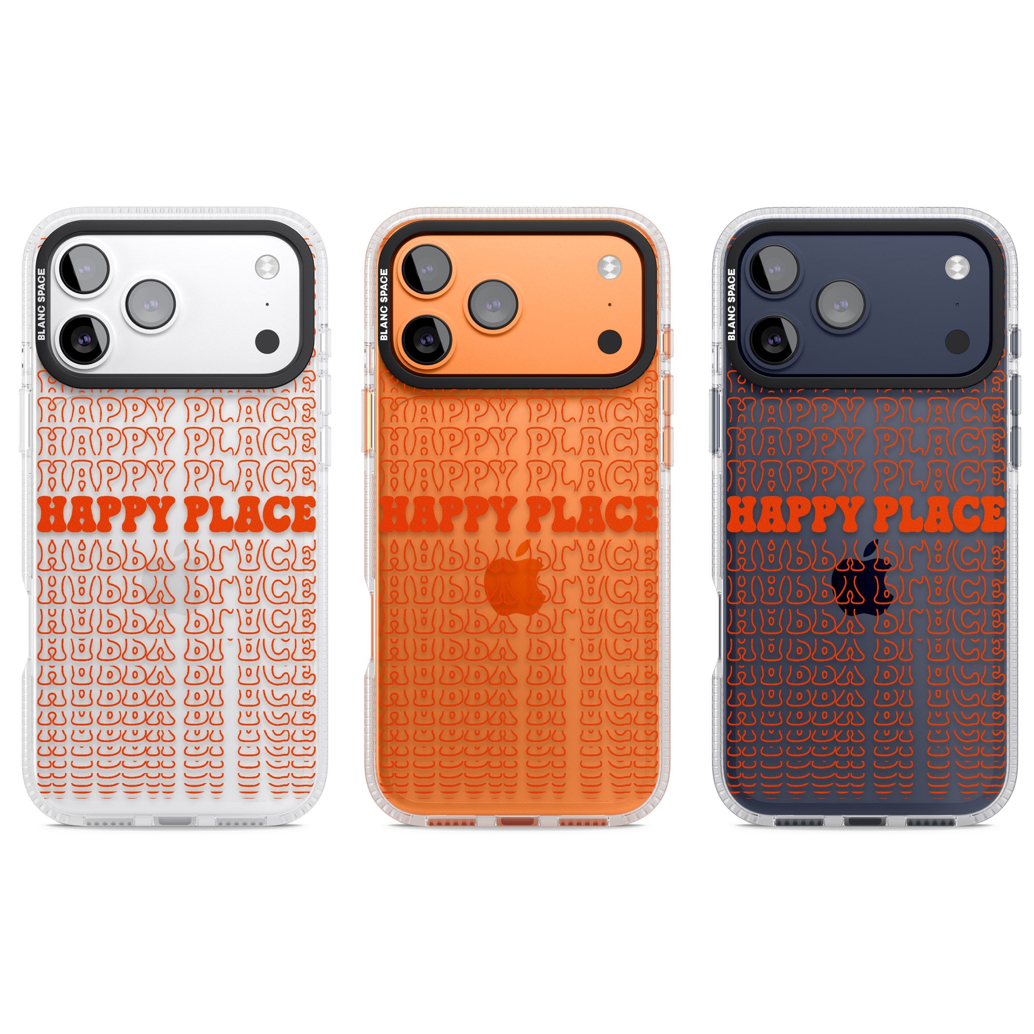 Happy Place (Orange) iPhone 17 Pro Impact Air Clear Phone Case APT Impact Protection