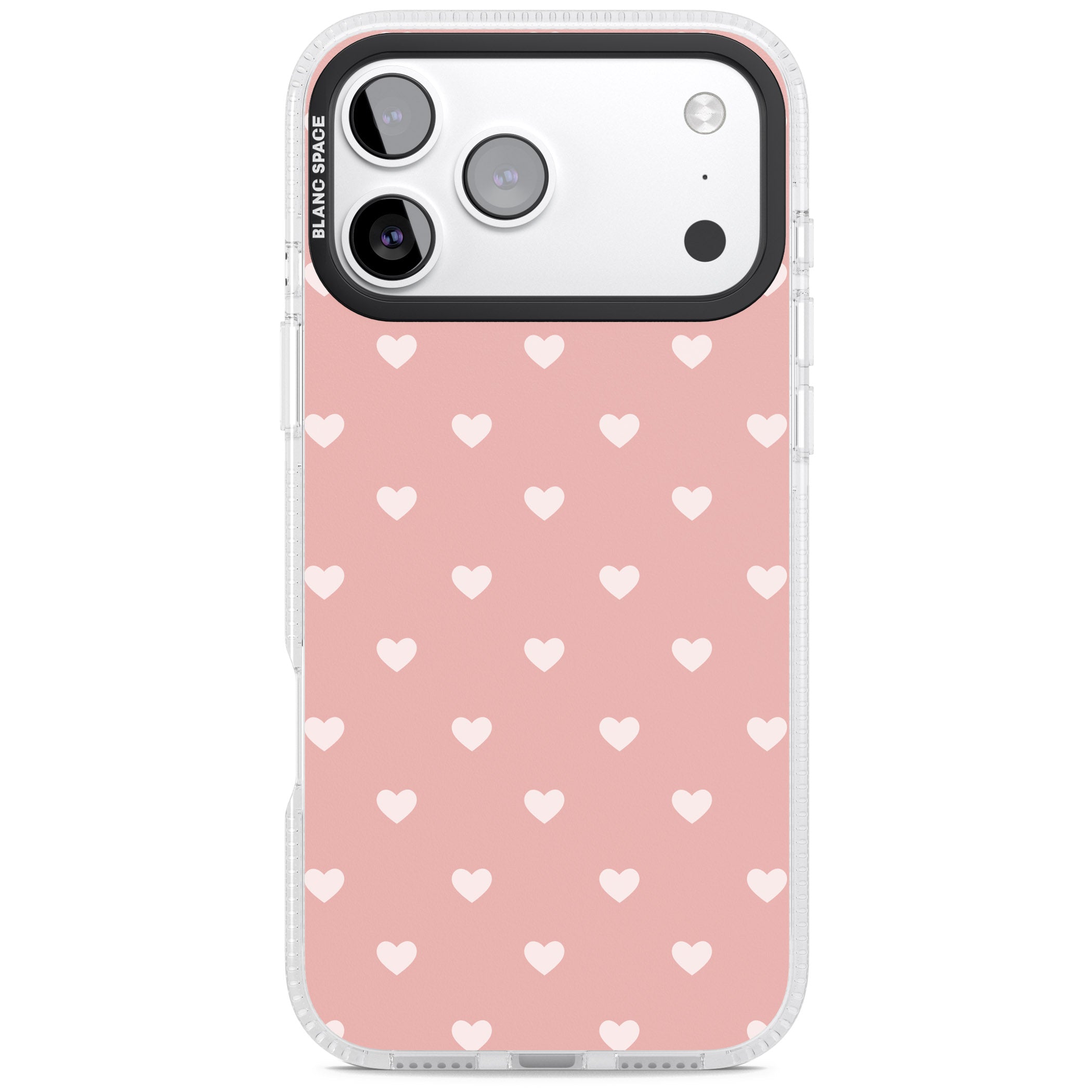 Small Heart Pattern: Pink iPhone 17 Pro Max Impact Air Clear Phone Case
