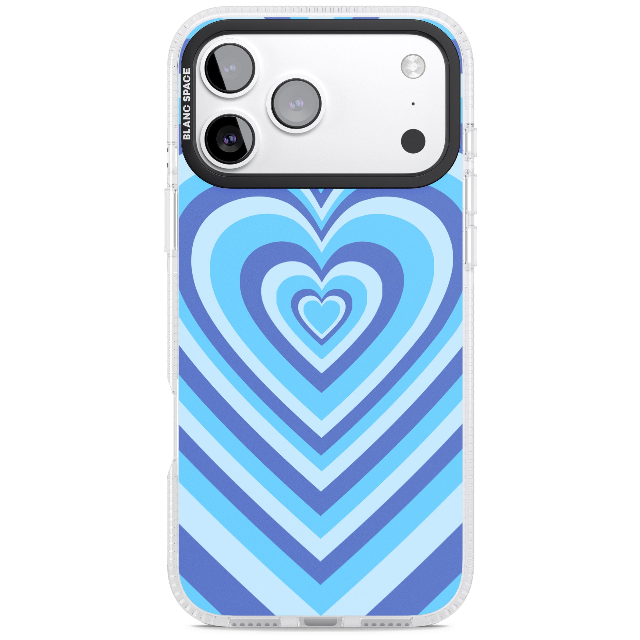 Blue Heart Illusion iPhone 17 Pro Impact Air Clear Phone Case
