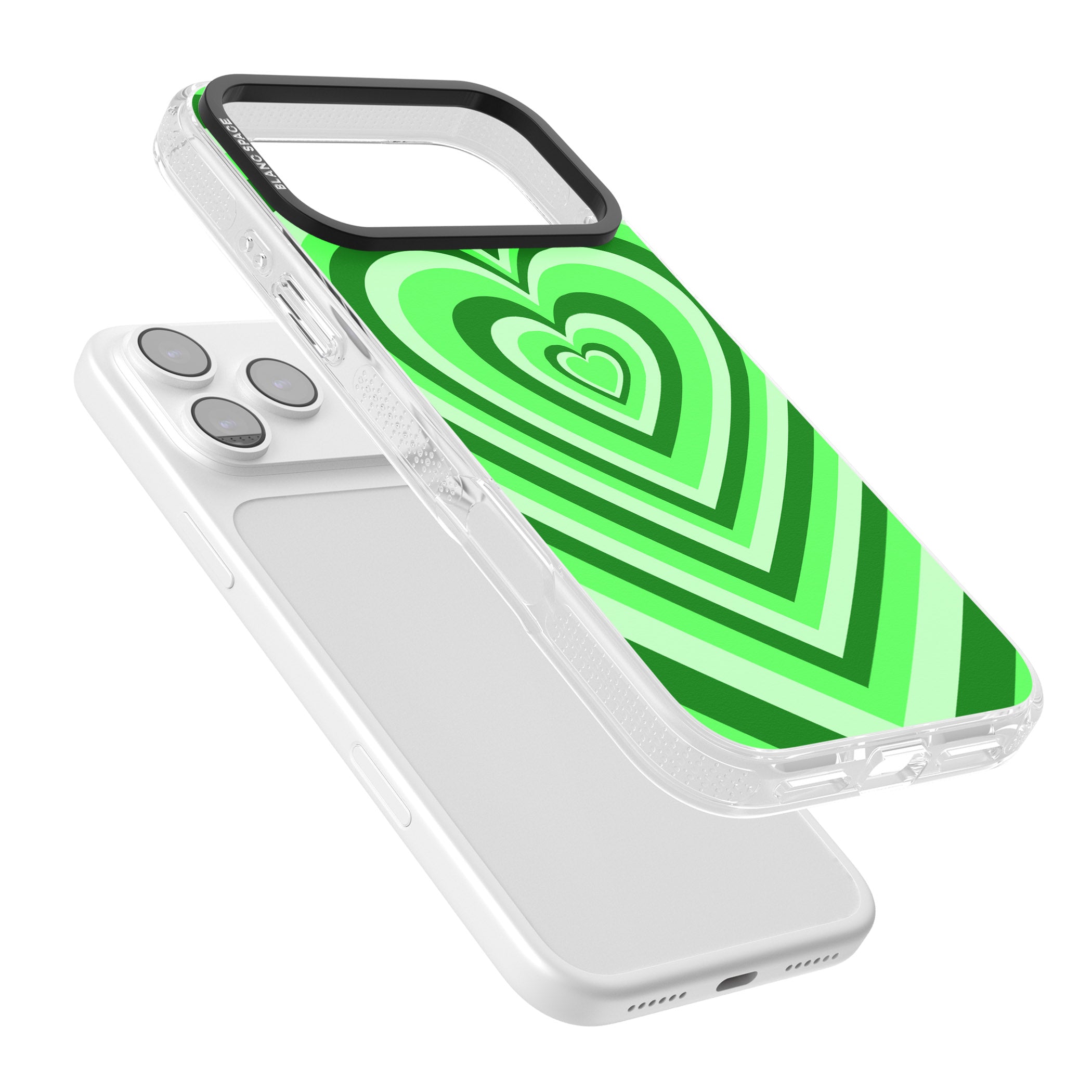 Green Heart Illusion iPhone 17 Pro Max Impact Air Clear Phone Case Colours