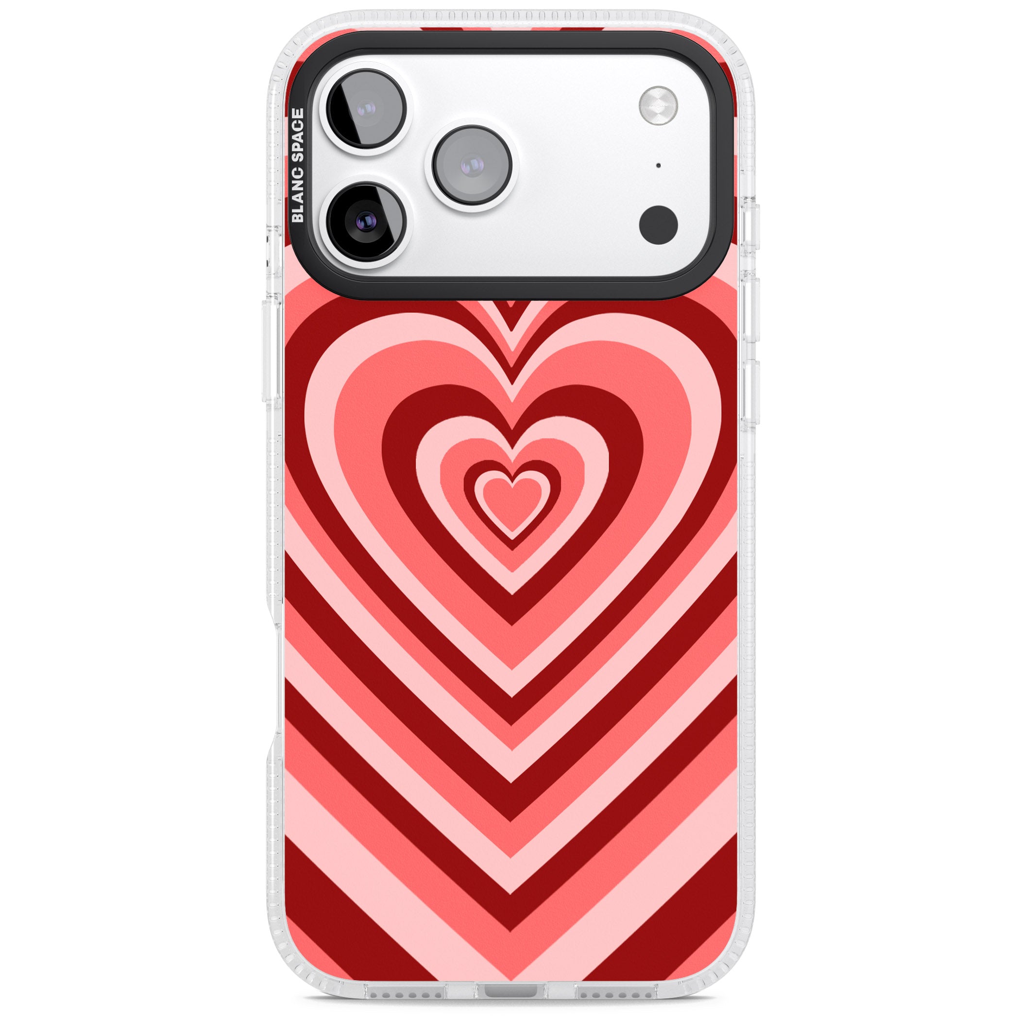 Red Heart Illusion iPhone 17 Pro Impact Air Clear Phone Case