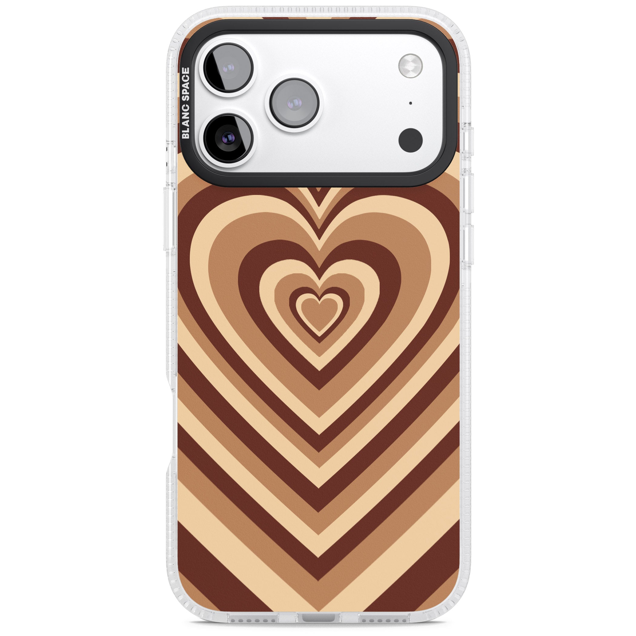 Latte Heart Illusion iPhone 17 Pro Impact Air Clear Phone Case