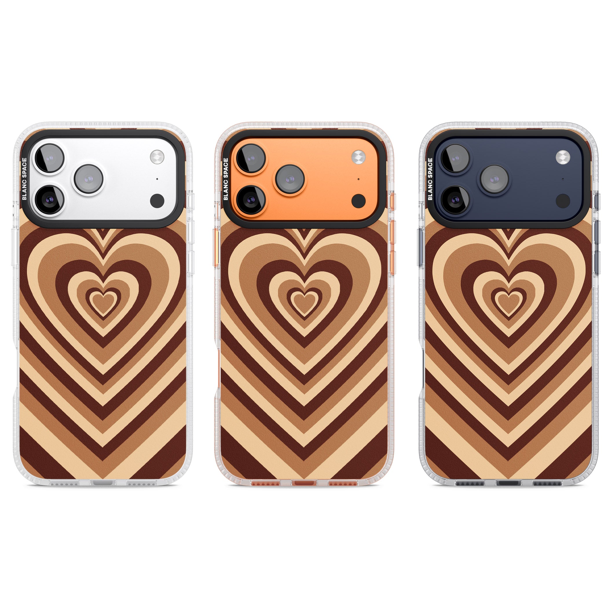 Latte Heart Illusion iPhone 17 Pro Impact Air Clear Phone Case APT Impact Protection
