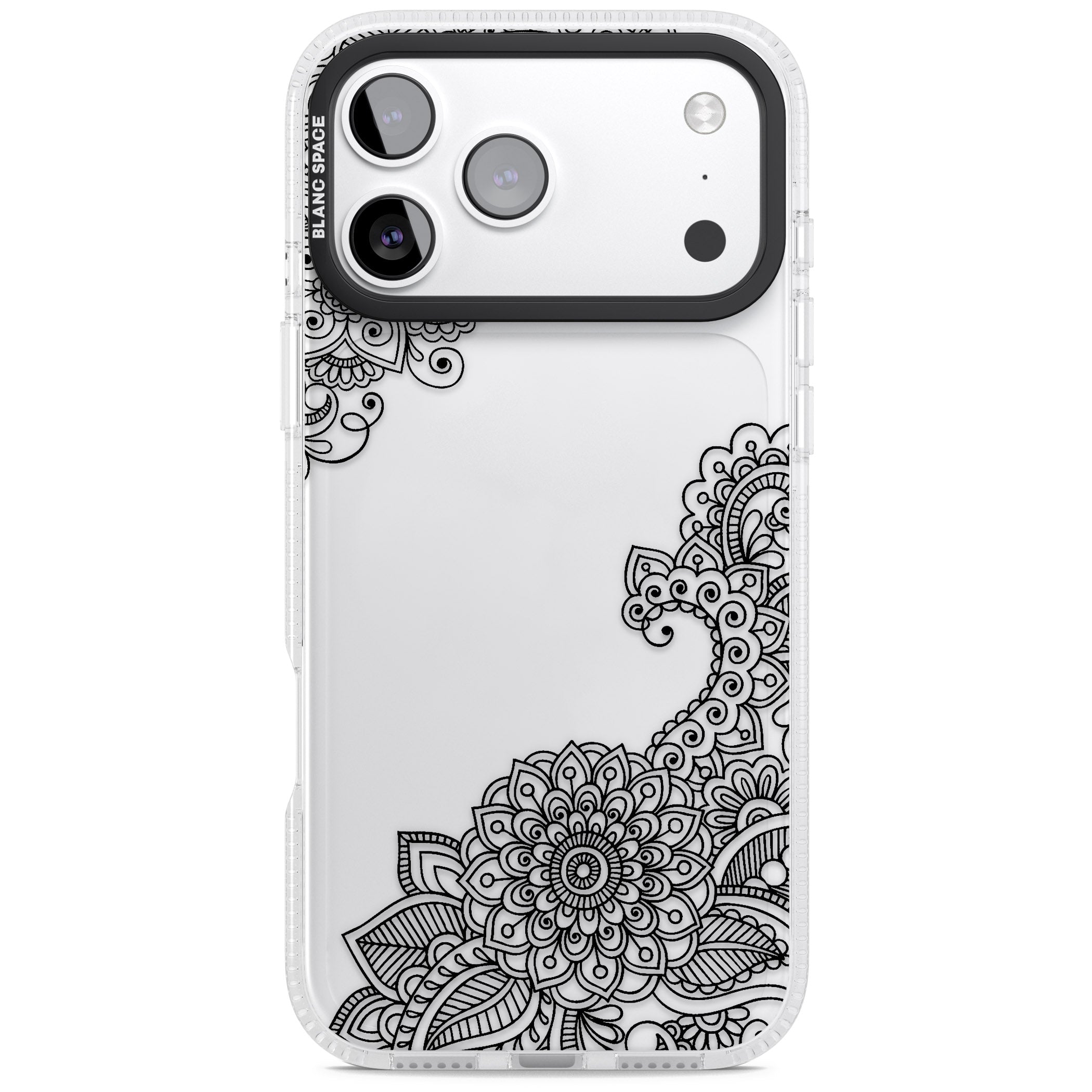 Black Henna Botanicals iPhone 17 Pro Impact Air Clear Phone Case