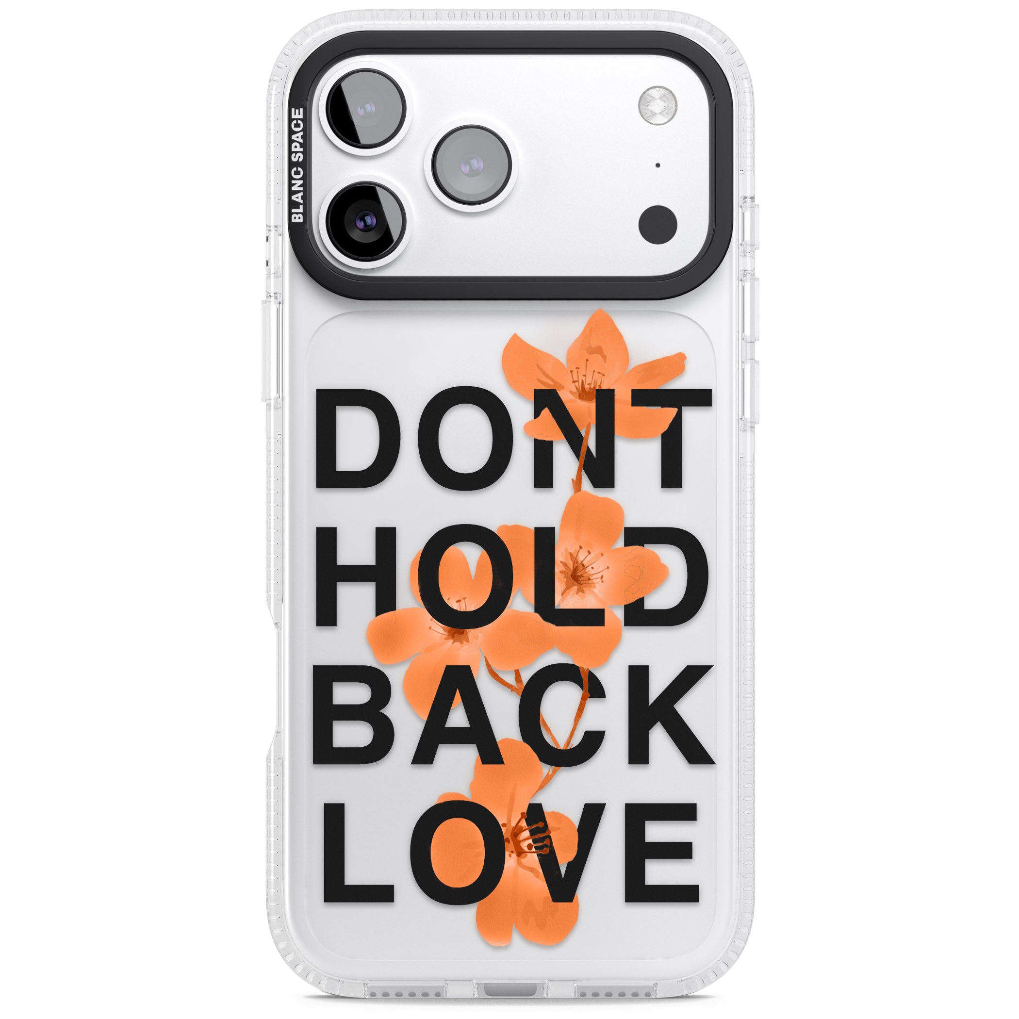 Don'T Hold Back Love Orange & Black iPhone 17 Pro Impact Air Clear Phone Case