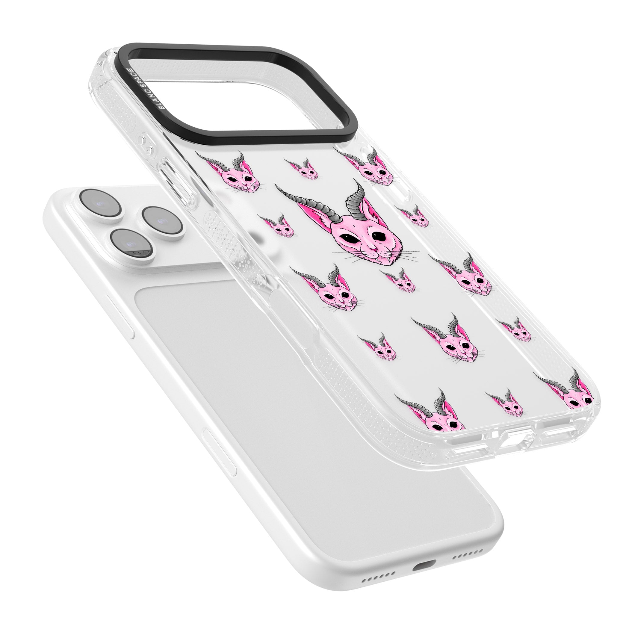 Demon Cat Pattern iPhone 17 Pro Max Impact Air Clear Phone Case Colours