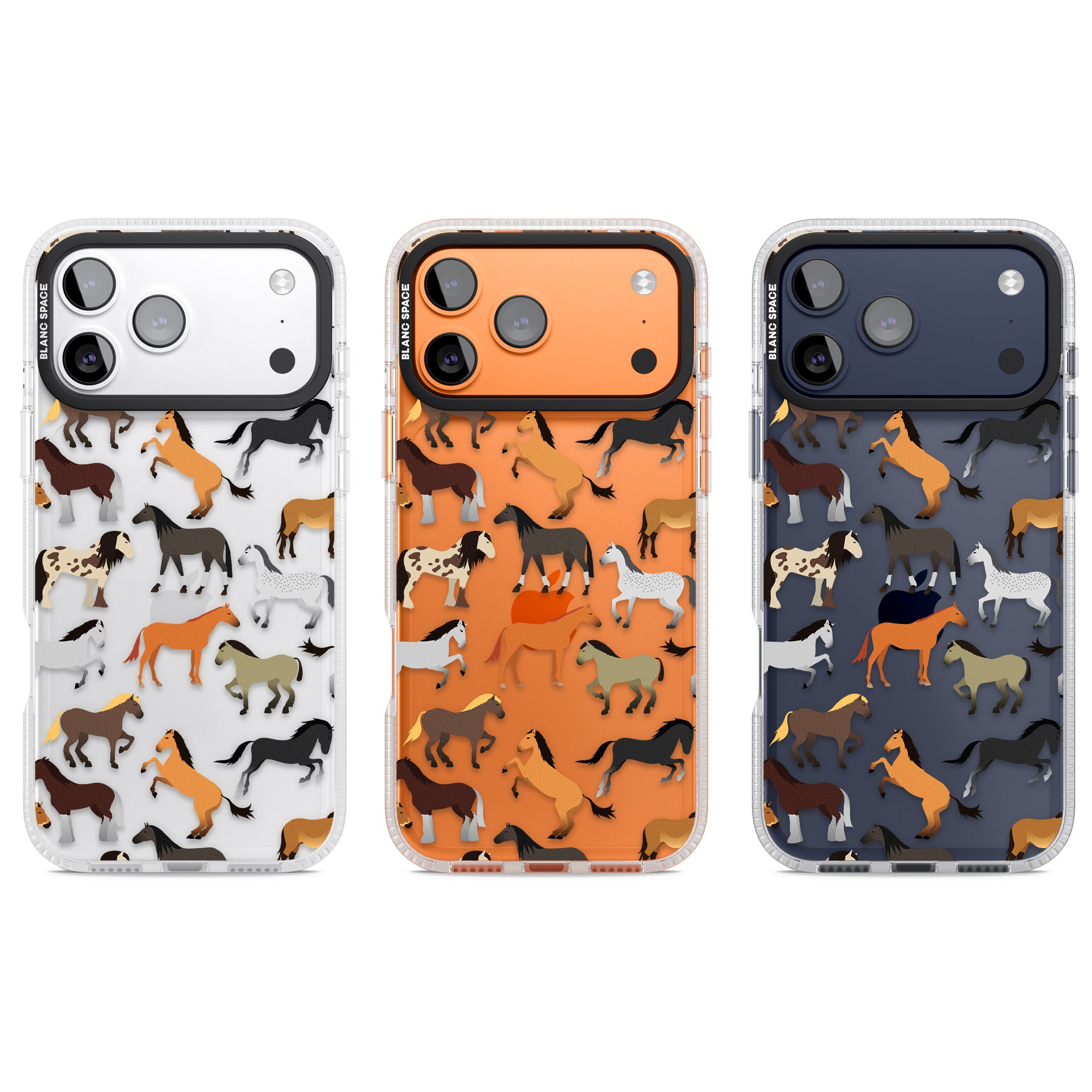 Horse Pattern iPhone 17 Pro Impact Air Clear Phone Case APT Impact Protection