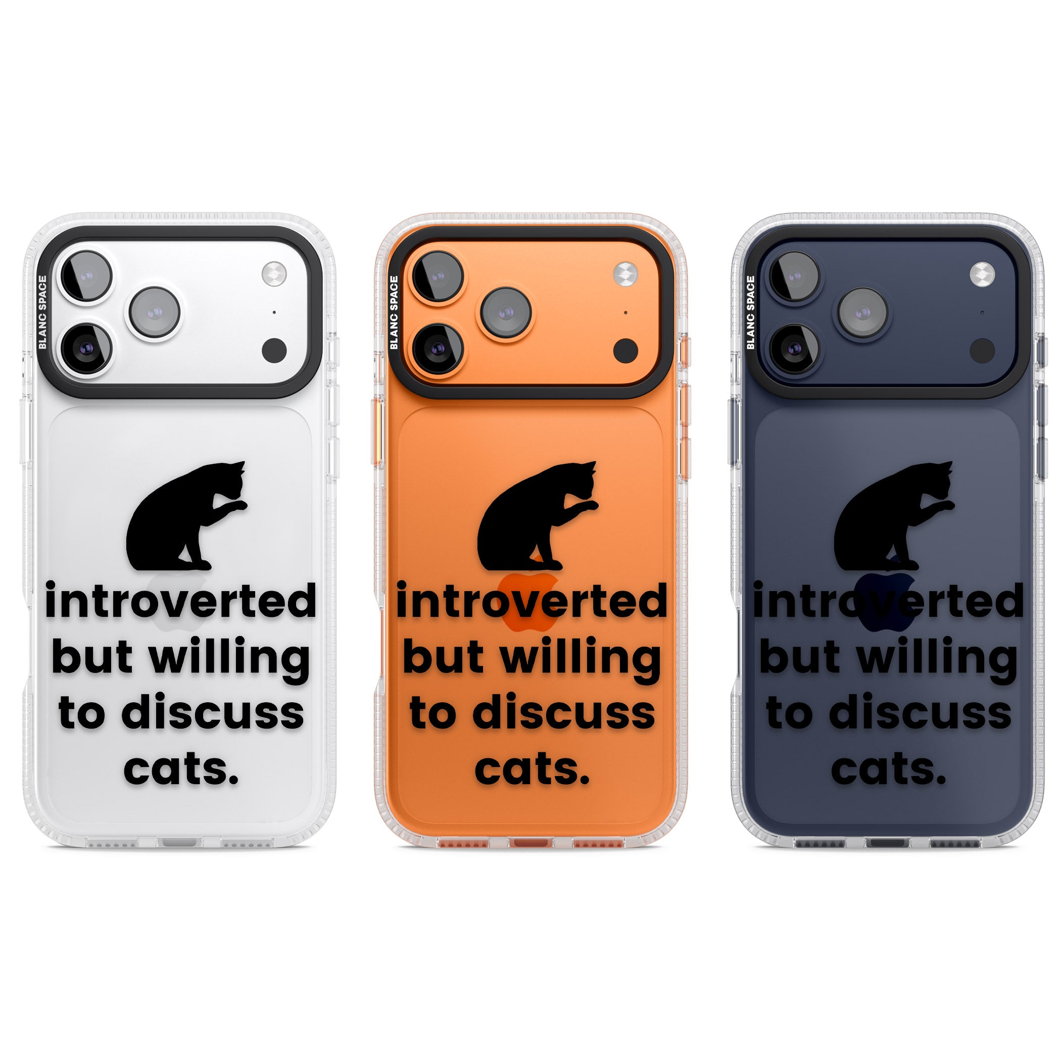 Introverted But Willing To Discuss Cats iPhone 17 Pro Impact Air Clear Phone Case APT Impact Protection