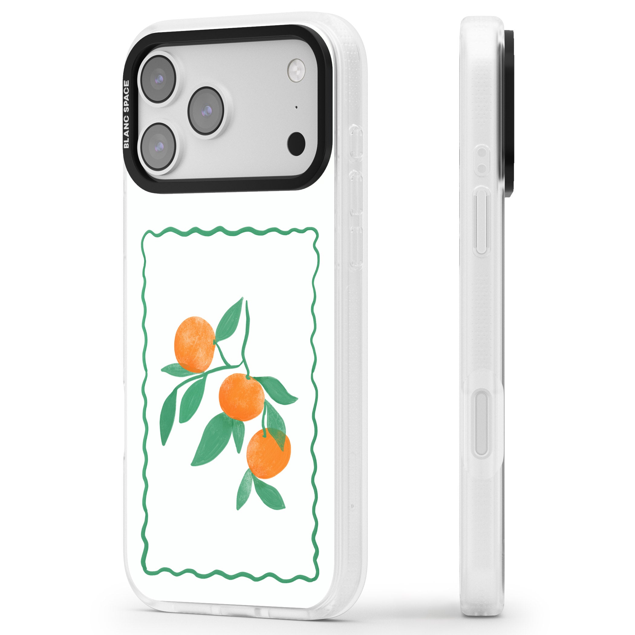 Italian Oranges iPhone 17 Pro Impact Air Clear Phone Case Side Profile