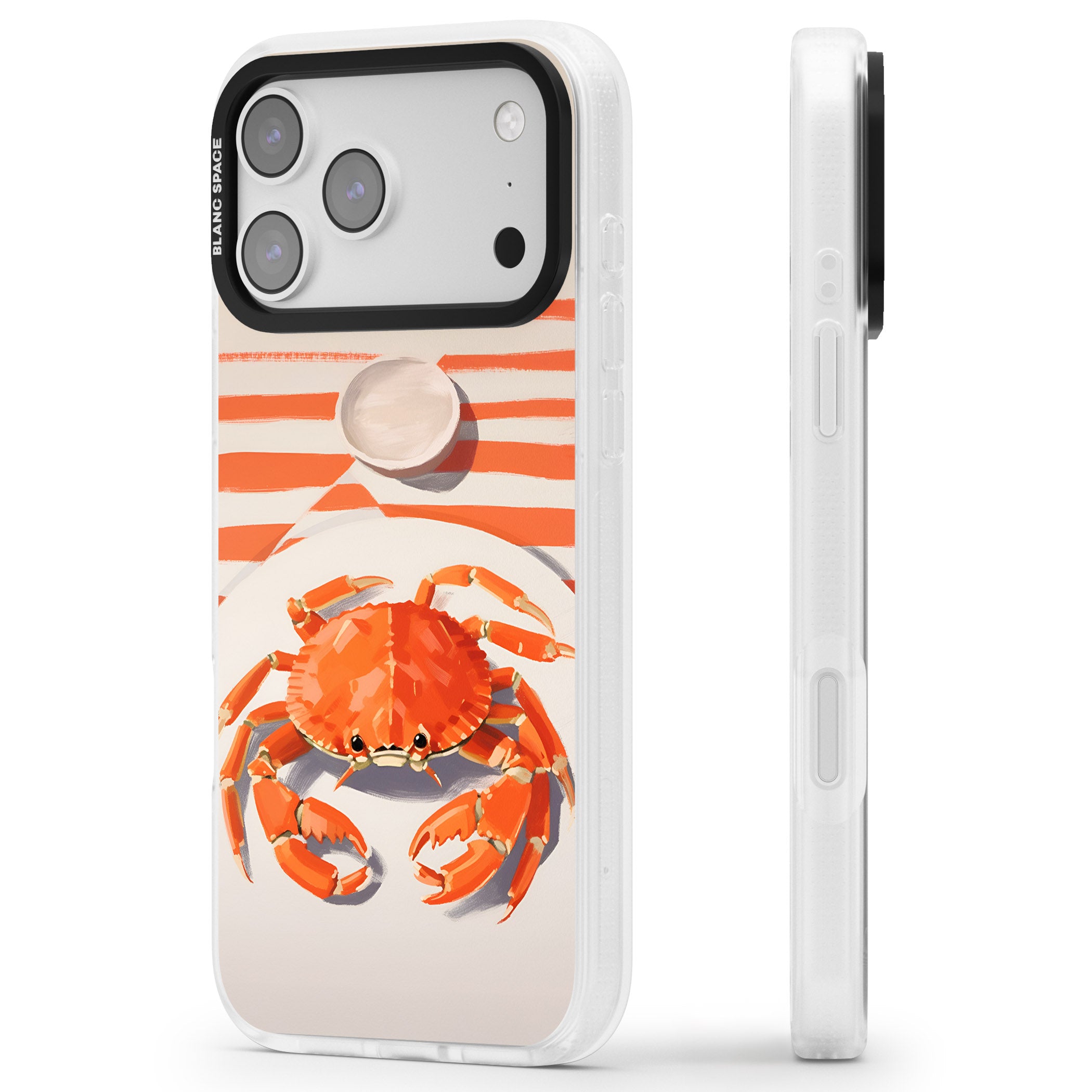 Beach Crab iPhone 17 Pro Max Impact Air Clear Phone Case Side Profile
