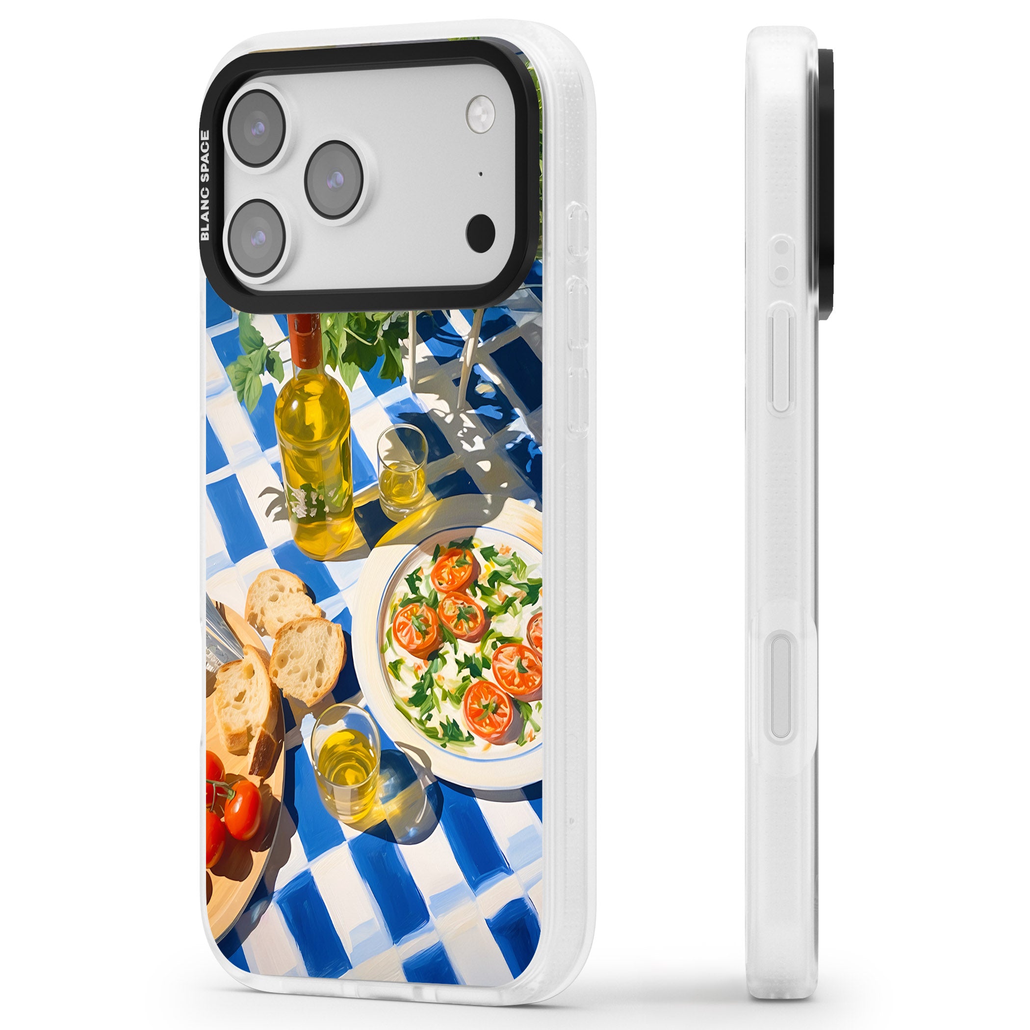 Caprese Salad iPhone 17 Pro Max Impact Air Clear Phone Case Side Profile