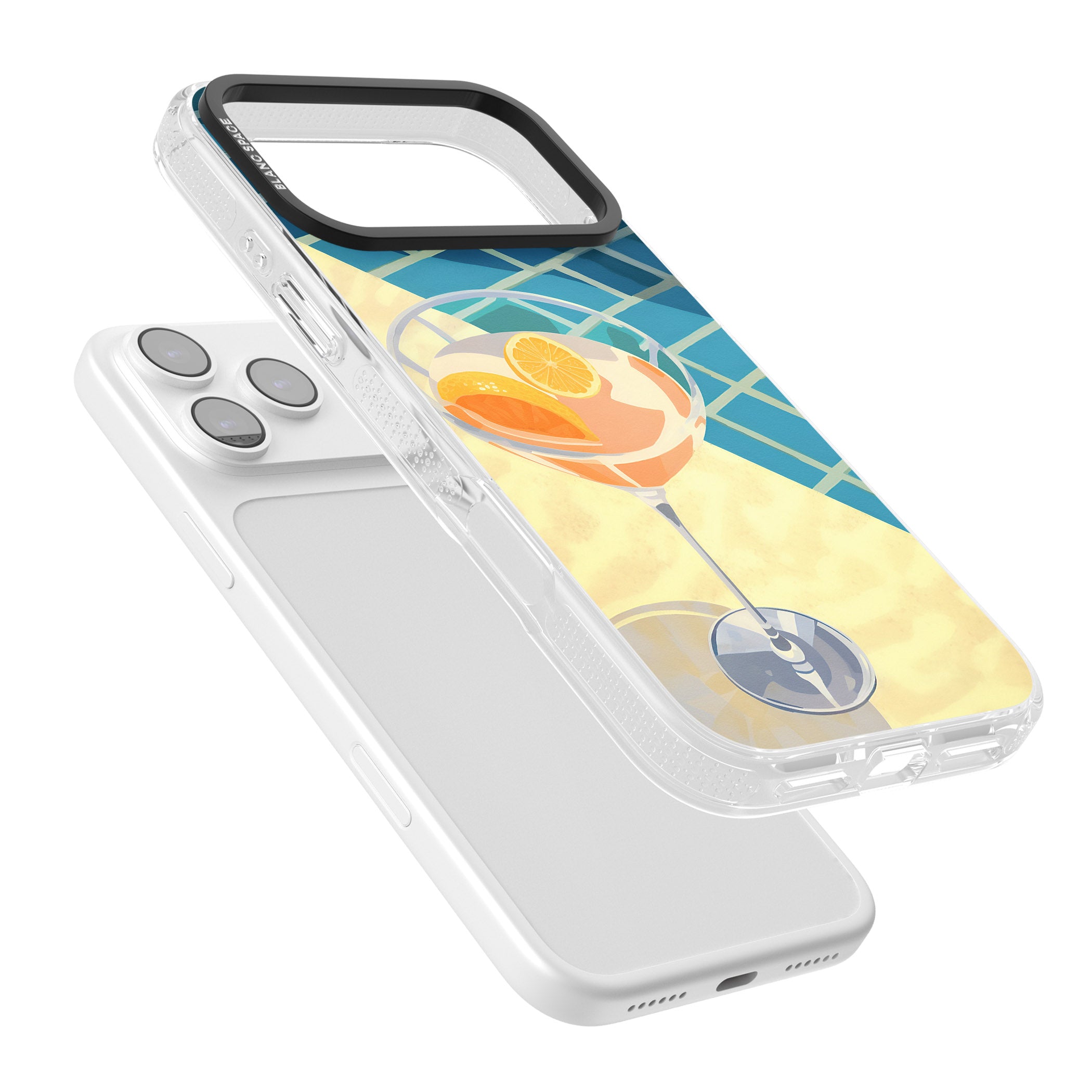 Poolside Citrus Cocktail iPhone 17 Pro Impact Air Clear Phone Case Colours