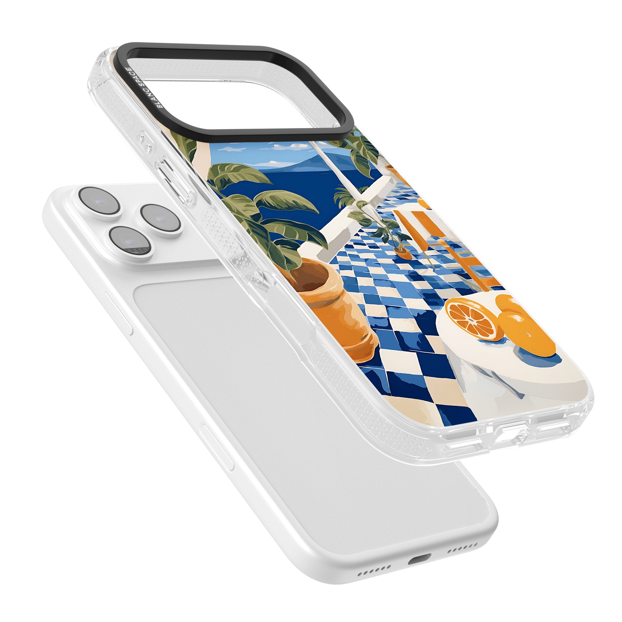 Greek Balcony iPhone 17 Pro Max Impact Air Clear Phone Case Colours