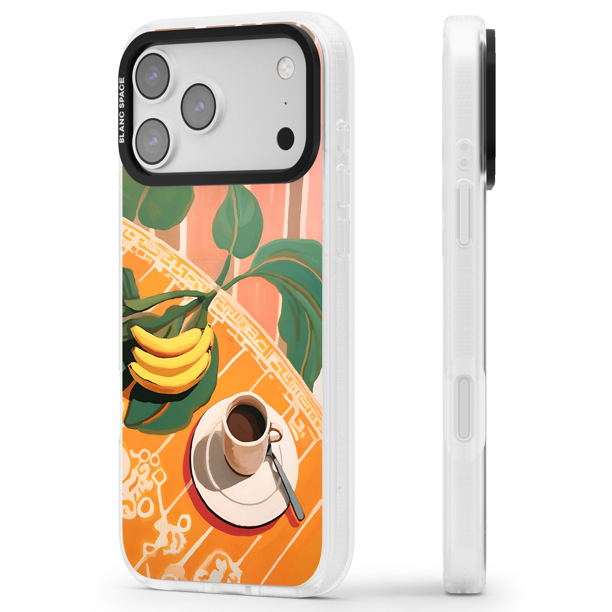 Mediterranean Breakfast iPhone 17 Pro Impact Air Clear Phone Case Side Profile