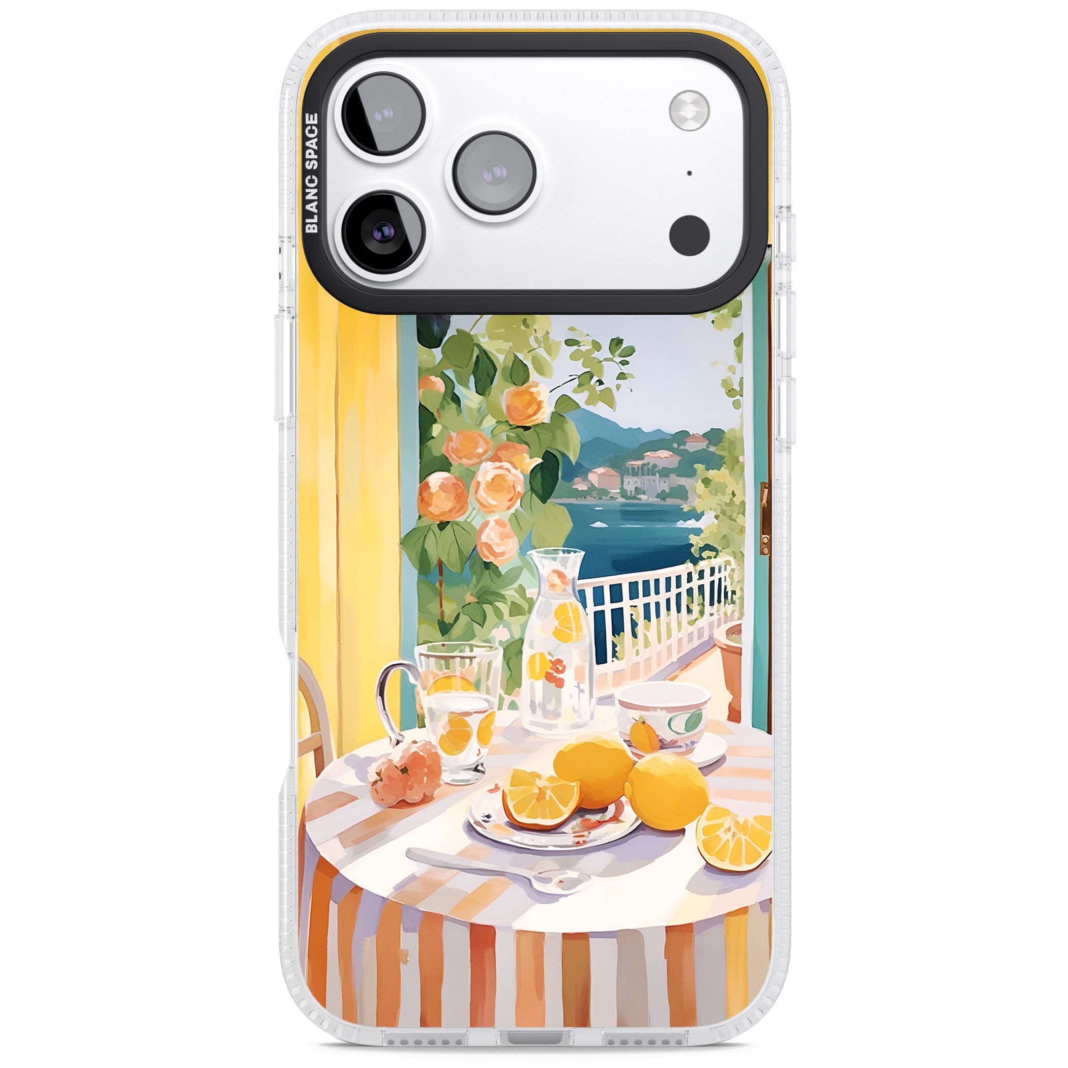 Amalfi Breakfast Balcony iPhone 17 Pro Impact Air Clear Phone Case