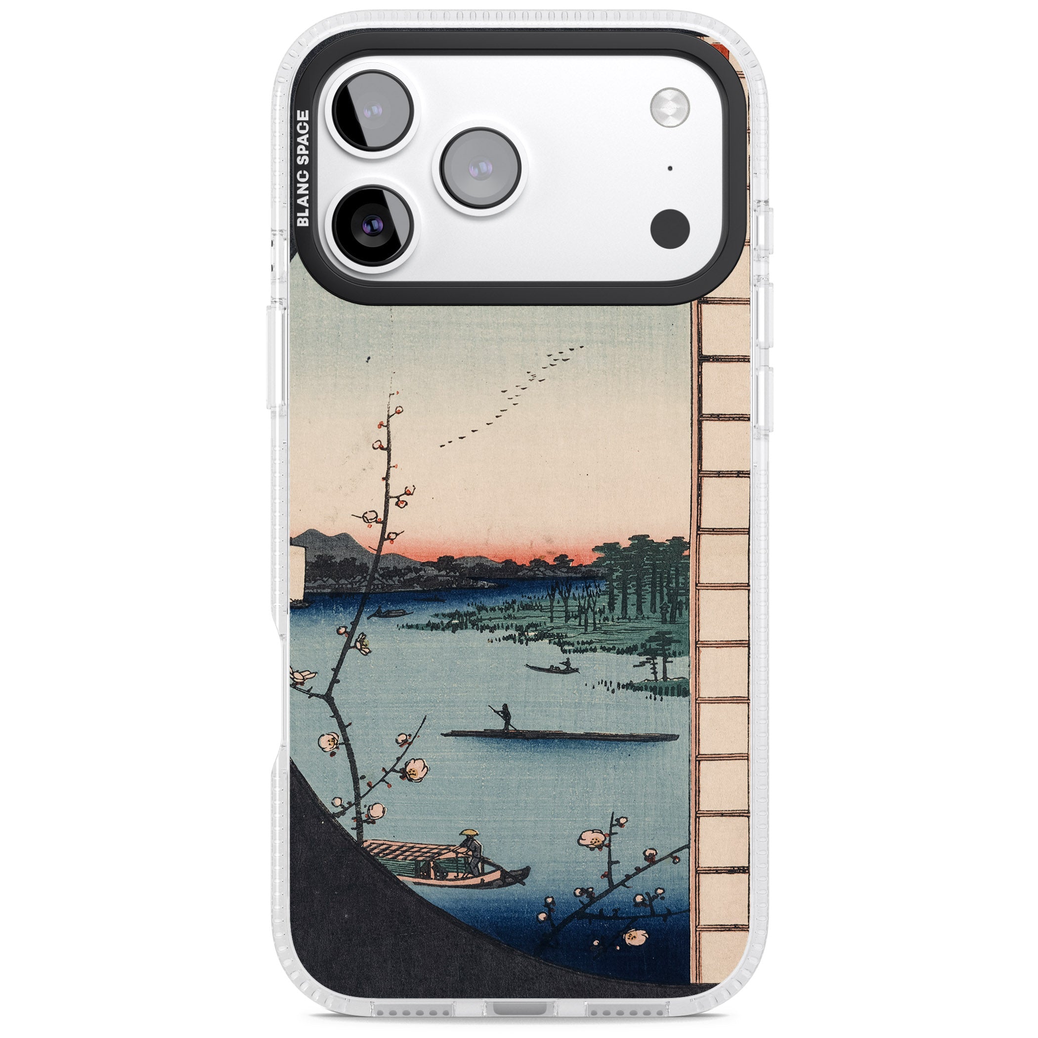 Vintage Japanese Illustrations Lake At Sunset iPhone 17 Pro Impact Air Clear Phone Case