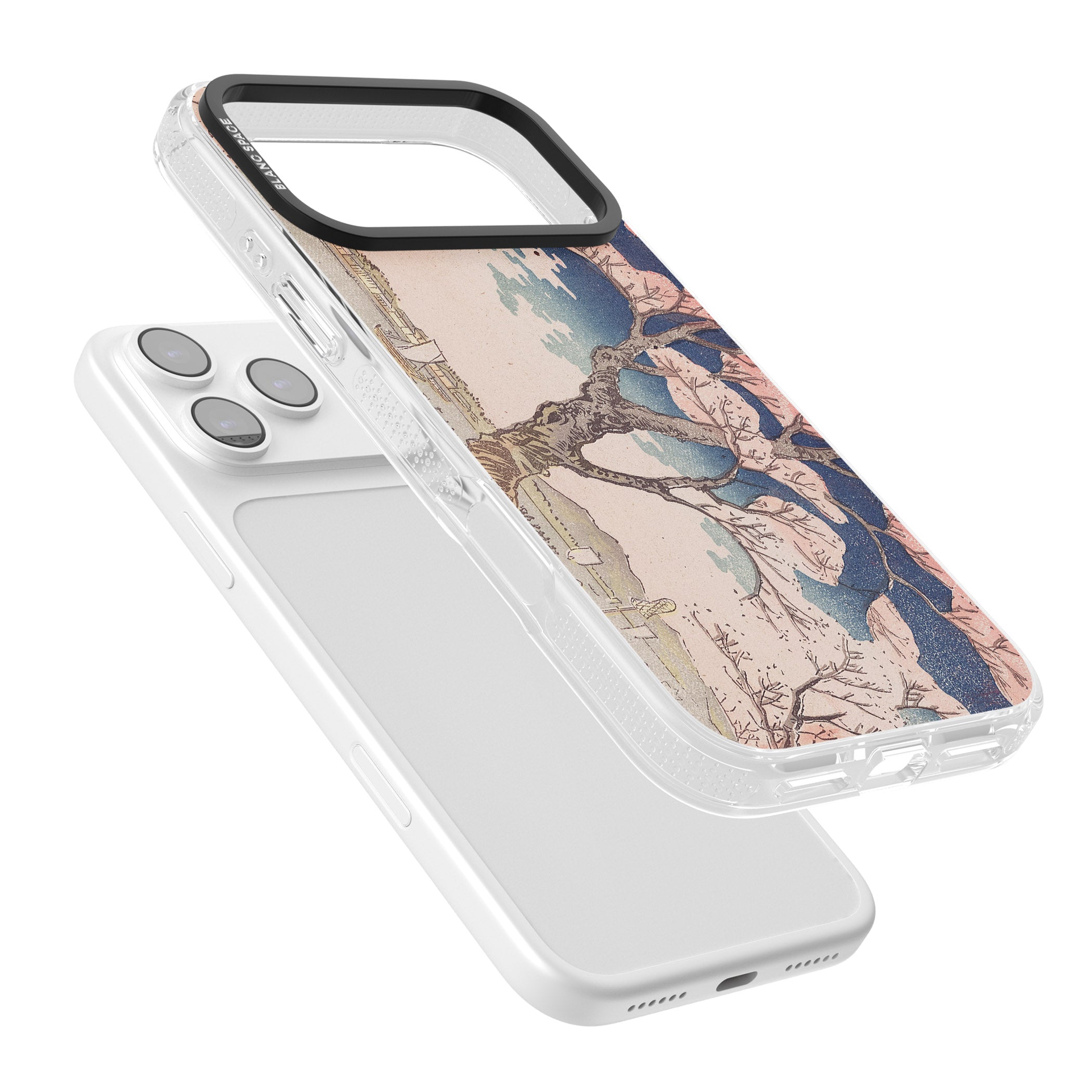 Vintage Japanese Illustrations Cherry Tree iPhone 17 Pro Max Impact Air Clear Phone Case Colours