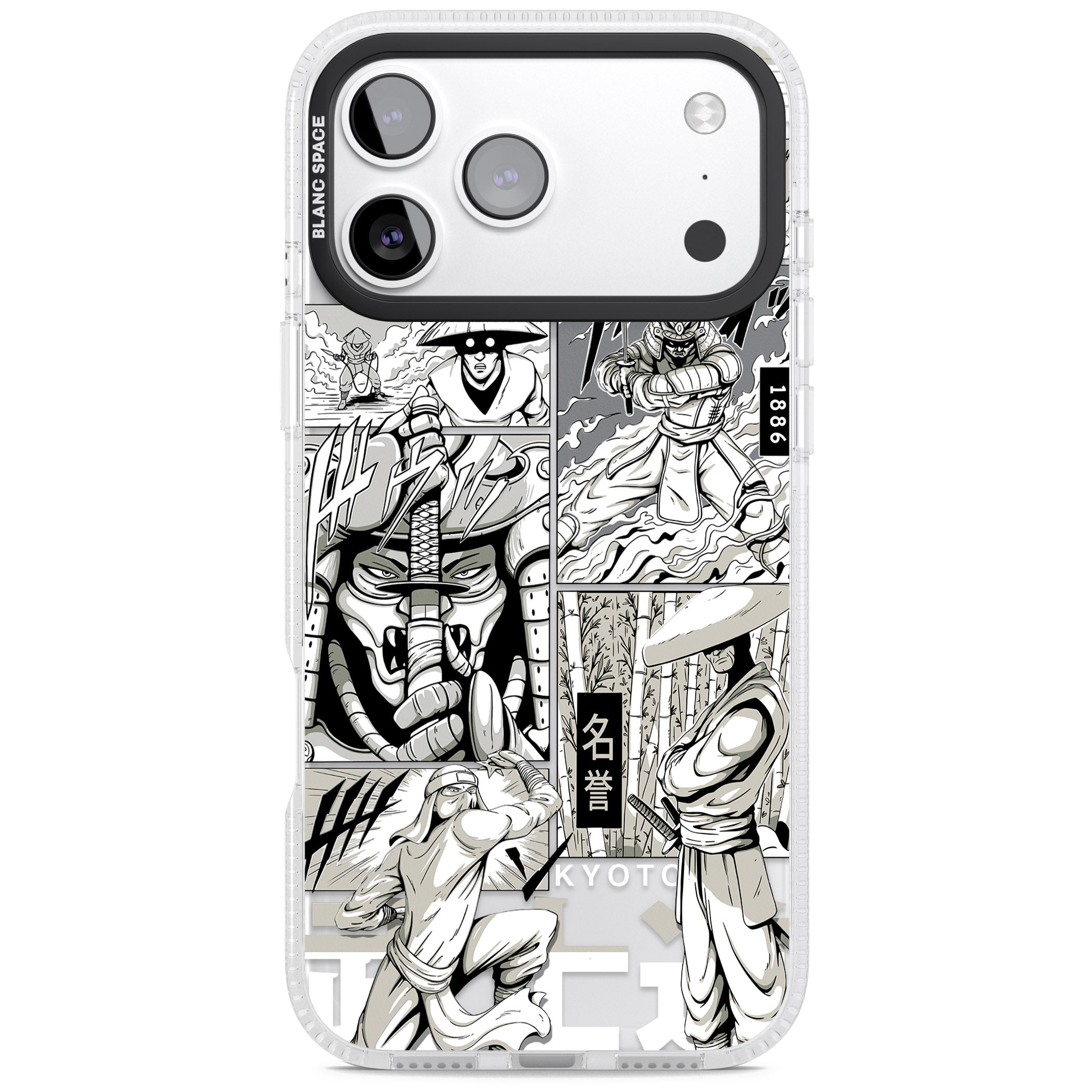 Greyscale Anime Comic iPhone 17 Pro Max Impact Air Clear Phone Case