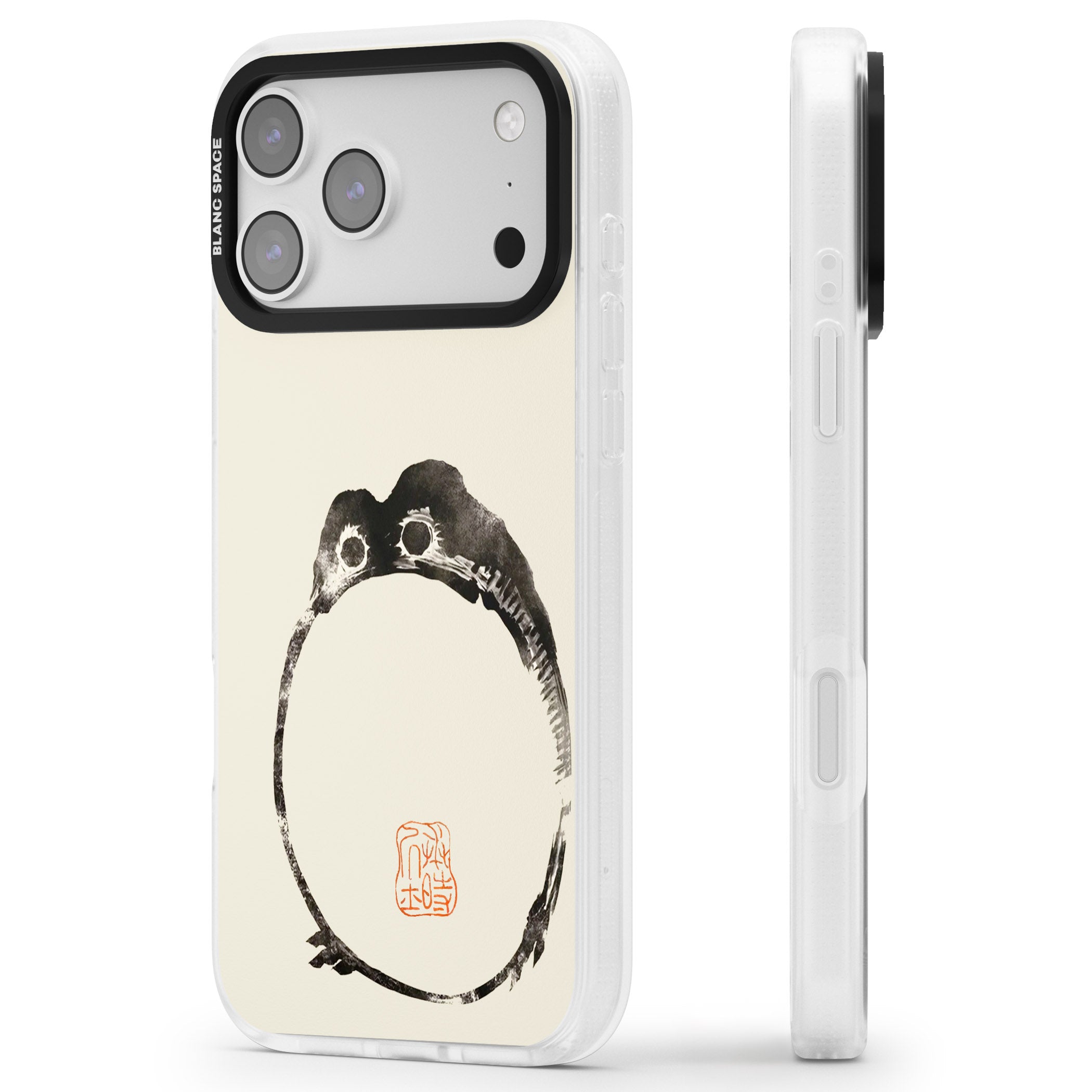 Matsumoto Hoji Round Frog iPhone 17 Pro Impact Air Clear Phone Case Side Profile