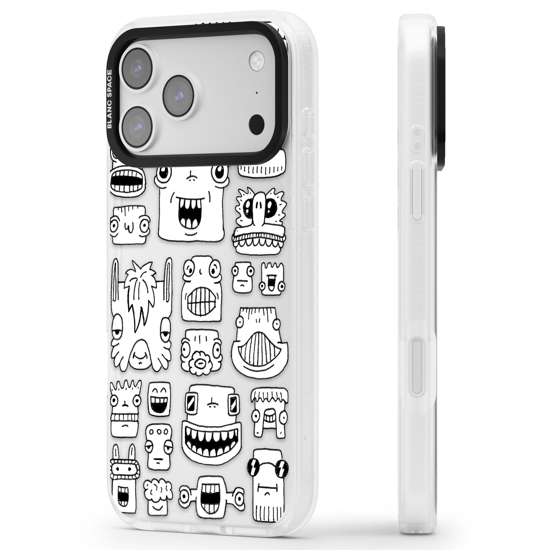 Burst Heads iPhone 17 Pro Impact Air Clear Phone Case Side Profile