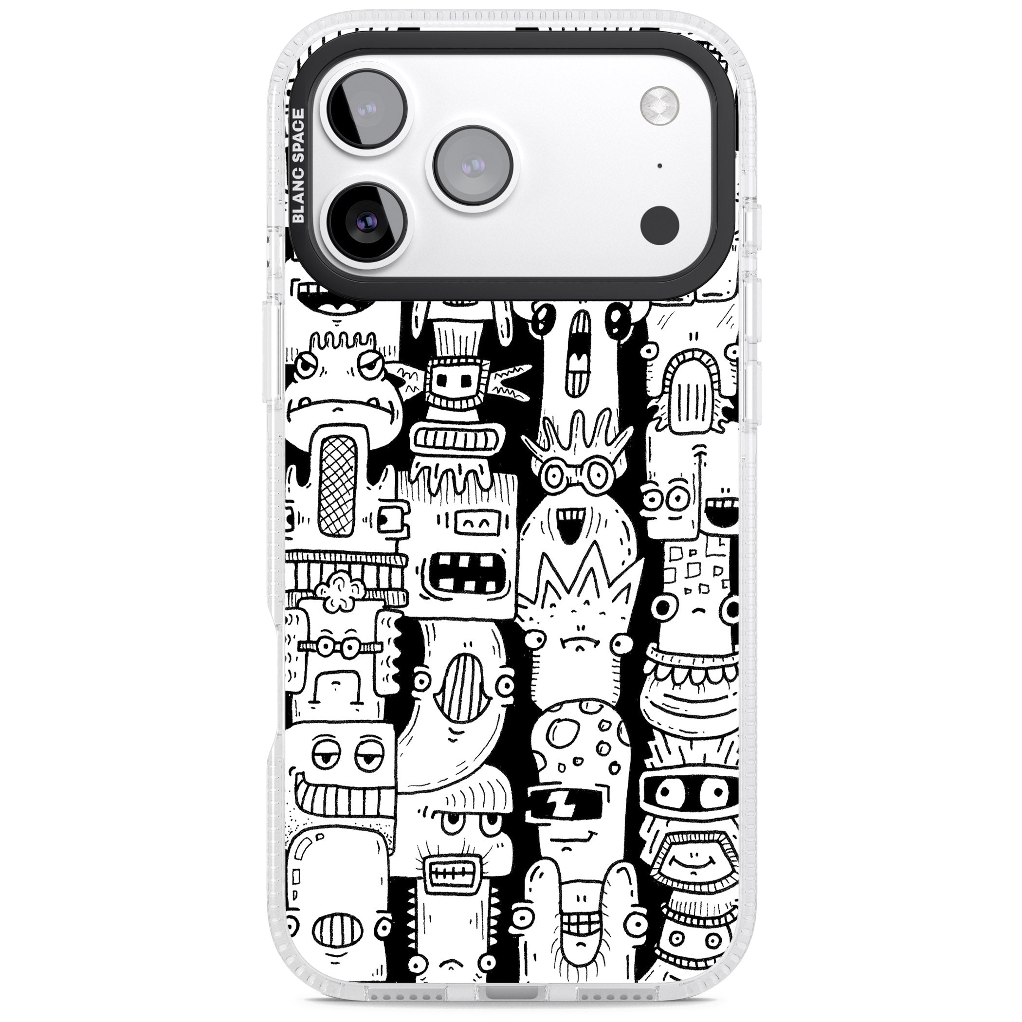 Monochrome Heads iPhone 17 Pro Impact Air Clear Phone Case