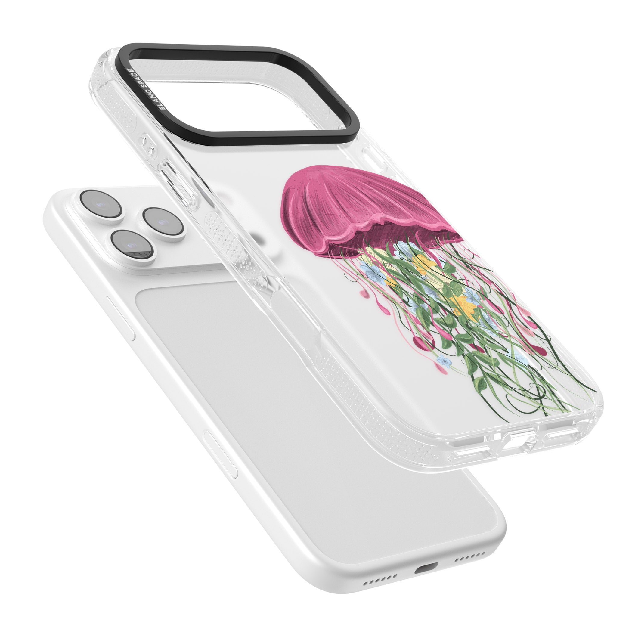 Botanical Jellyfish iPhone 17 Pro Impact Air Clear Phone Case Colours