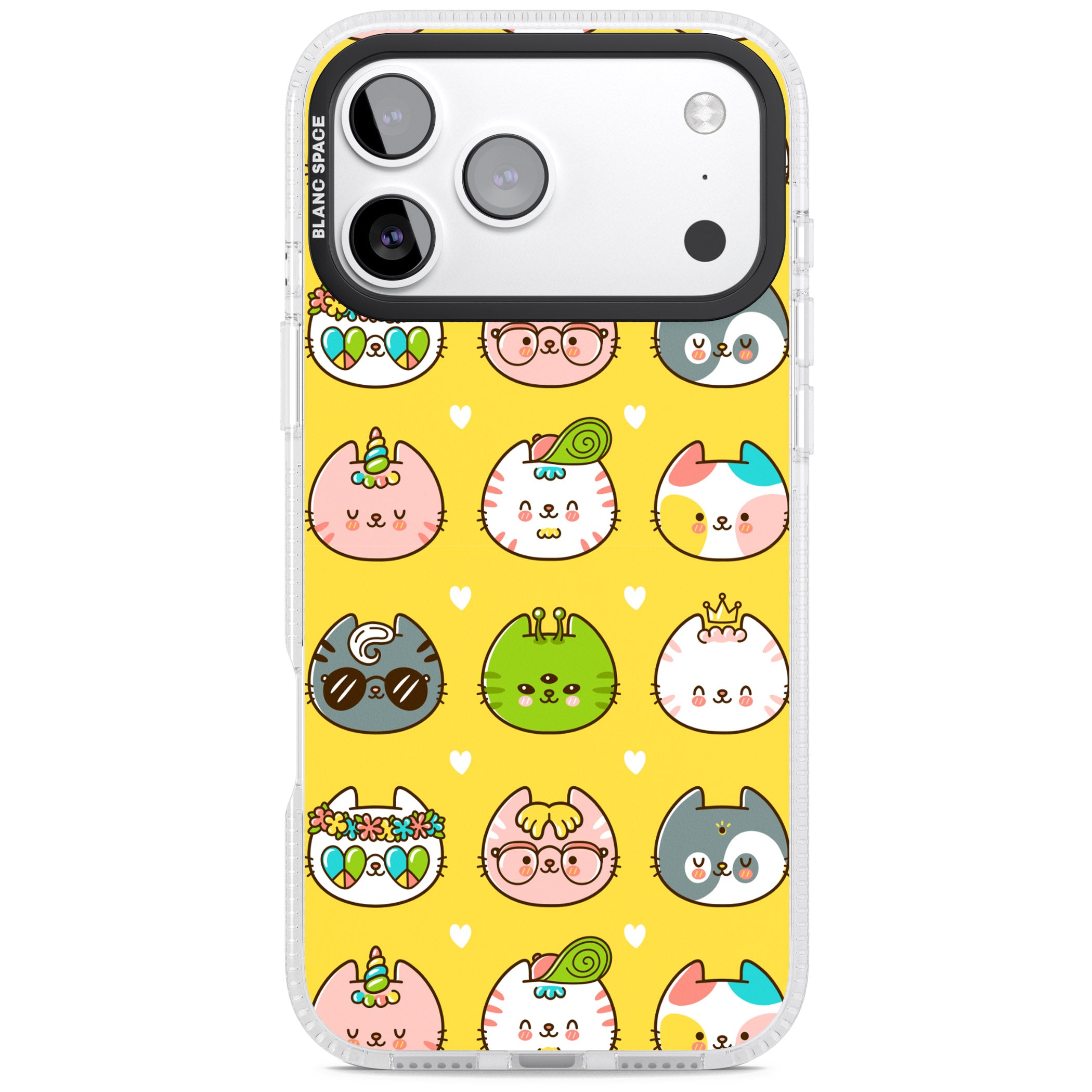 Mythical Cats Kawaii Pattern iPhone 17 Pro Impact Air Clear Phone Case
