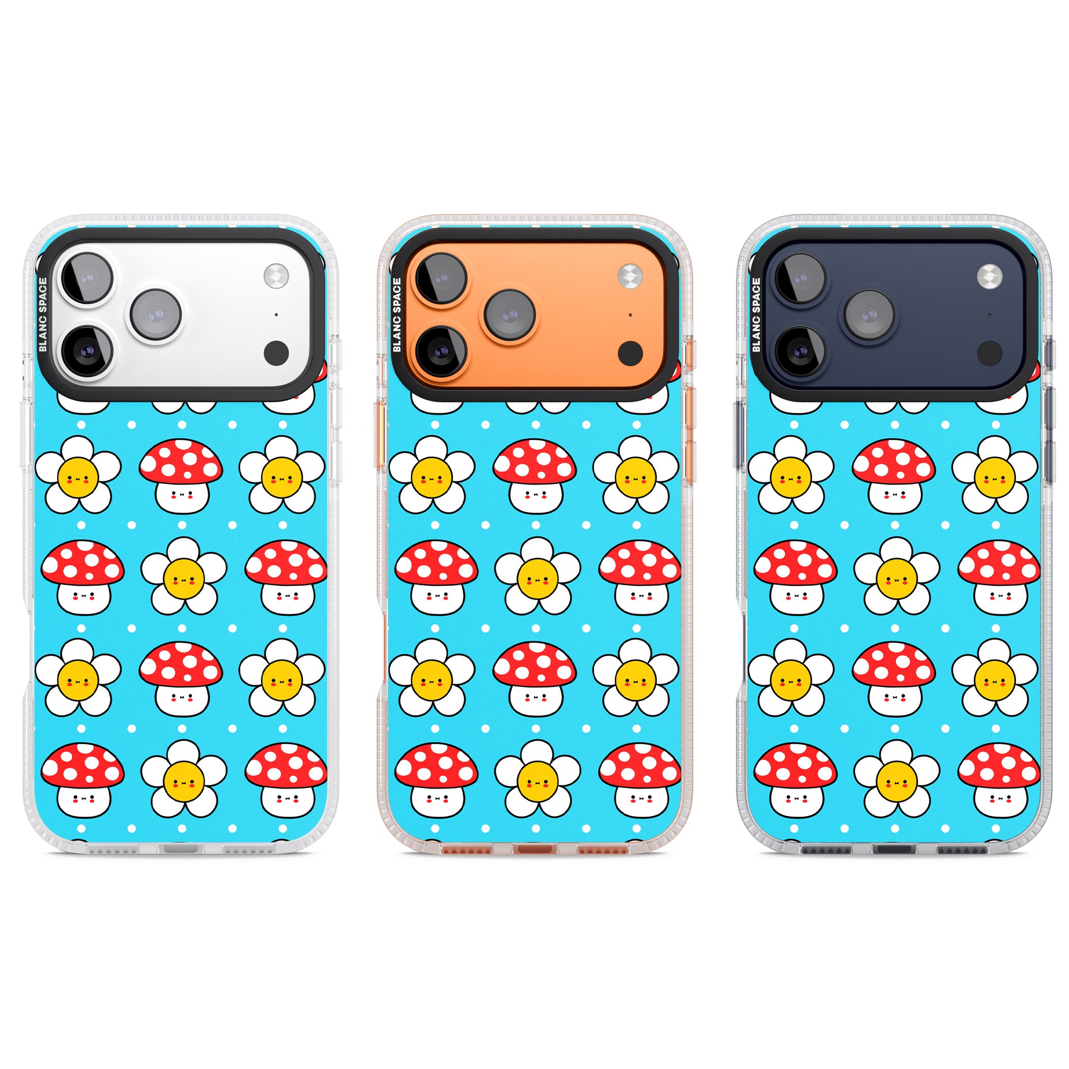 Shroom Bunnies Kawaii Pattern iPhone 17 Pro Impact Air Clear Phone Case APT Impact Protection