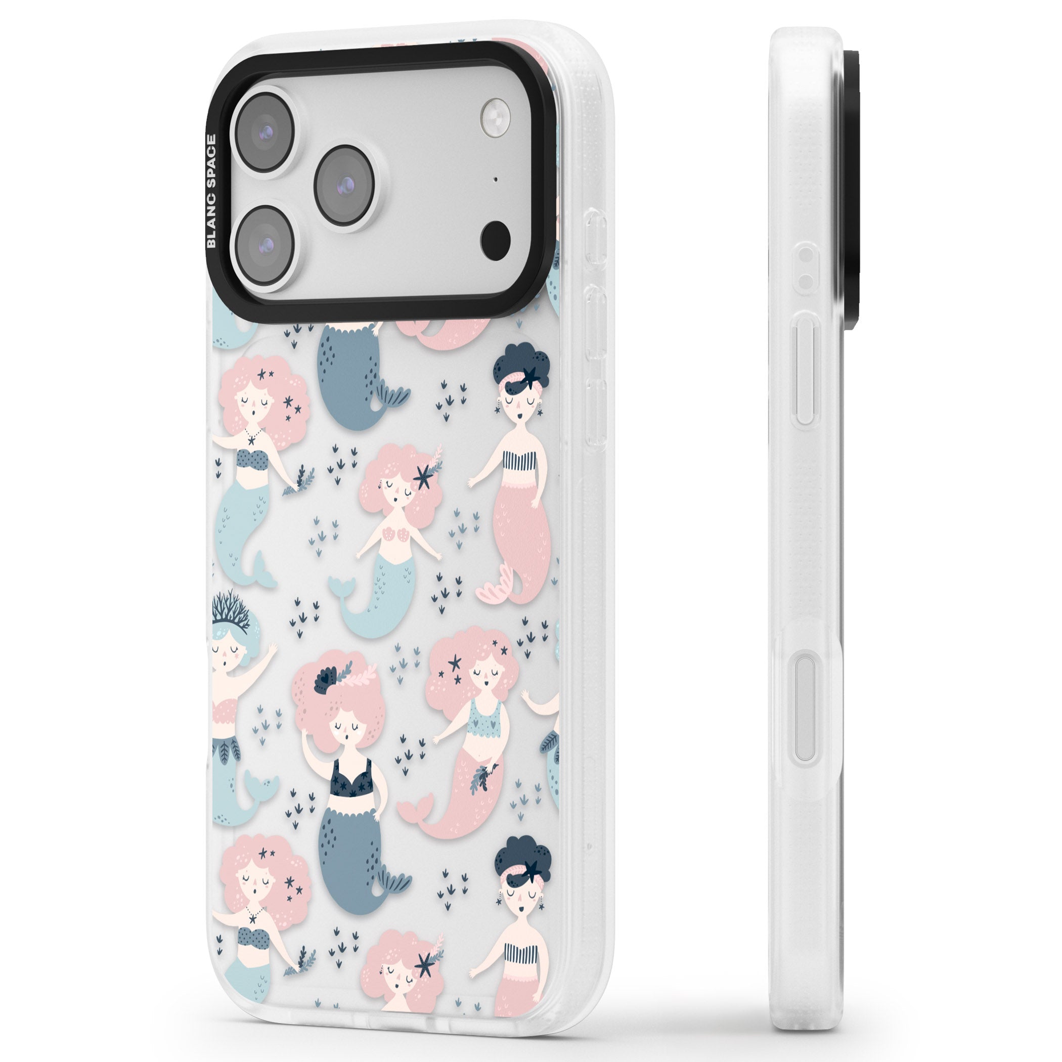 Under The Sea Mermaids (Clear) iPhone 17 Pro Impact Air Clear Phone Case Side Profile