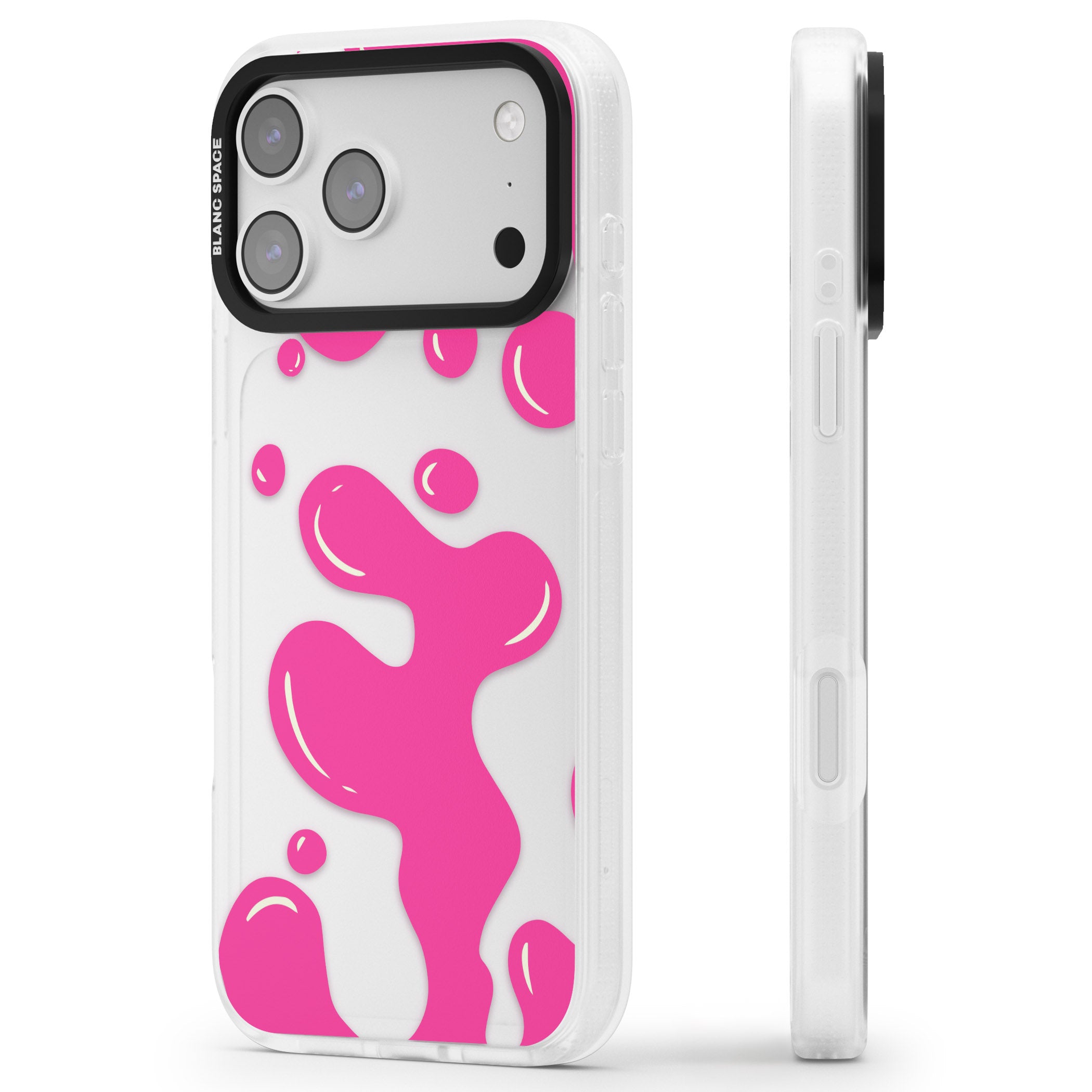 Pink Lava Lamp iPhone 17 Pro Impact Air Clear Phone Case Side Profile
