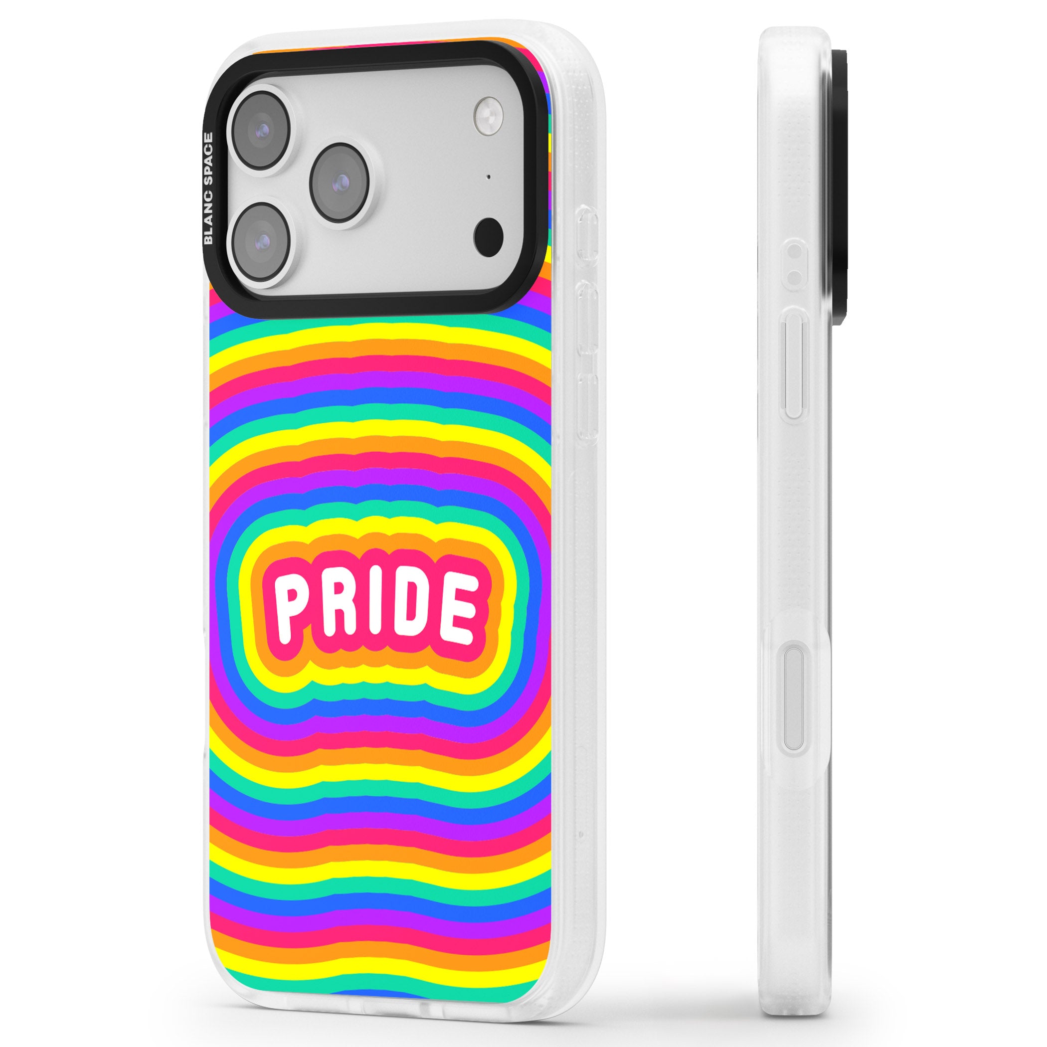 Pride iPhone 17 Pro Impact Air Clear Phone Case Side Profile
