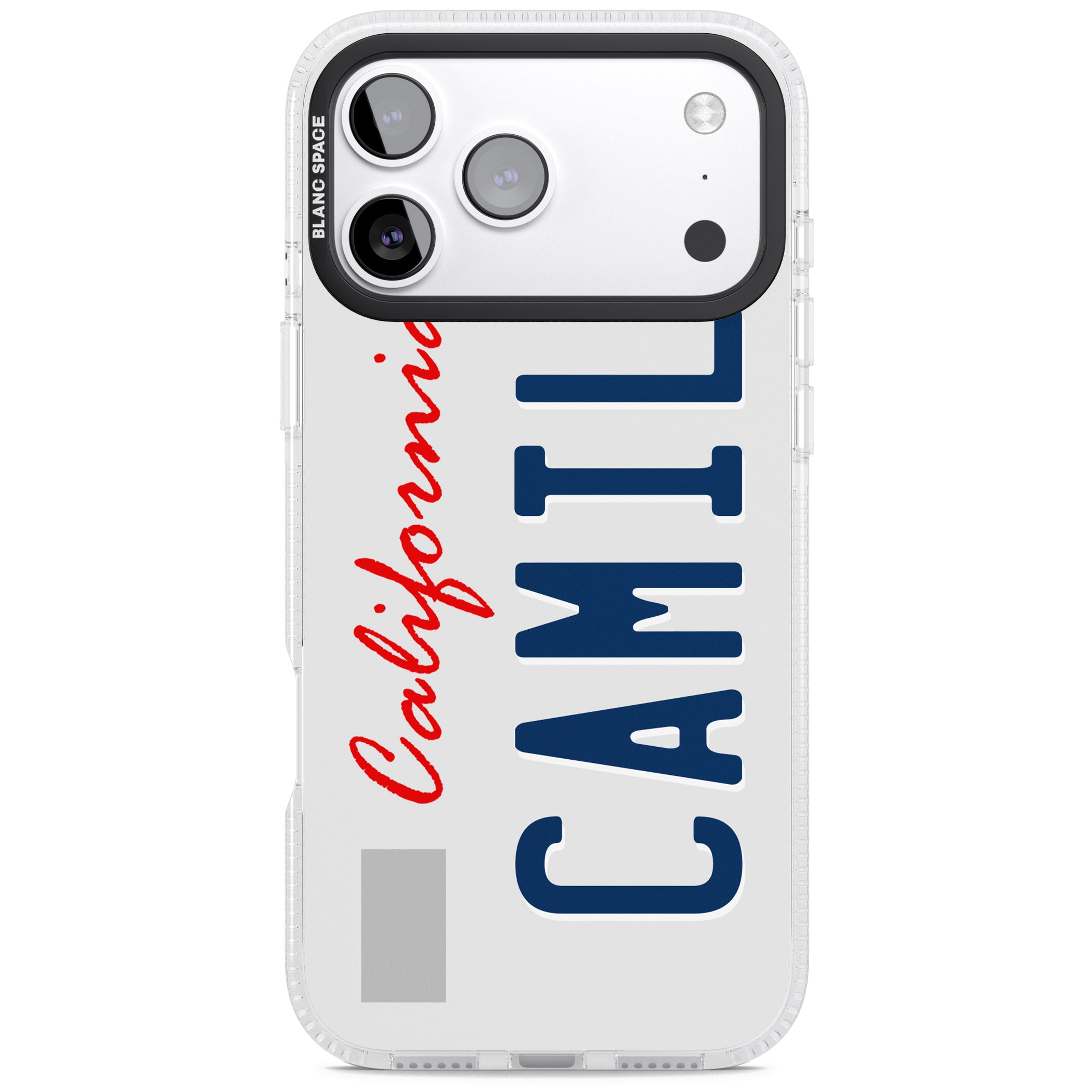 Personalised California License Plate iPhone 17 Pro Impact Air Clear Phone Case