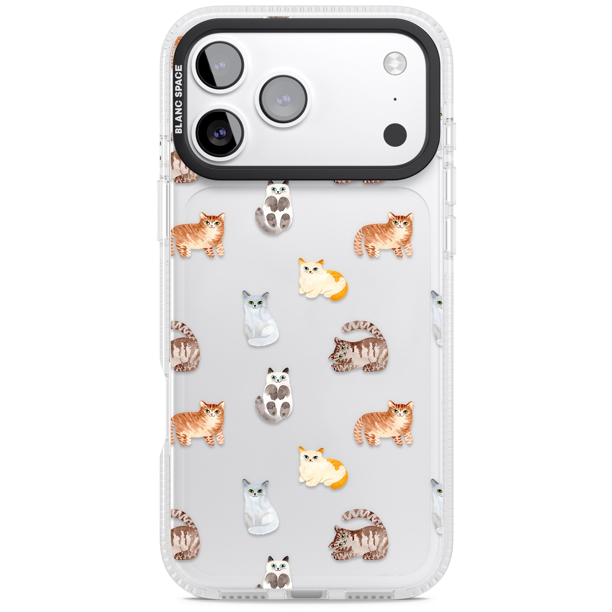 Cute Cat Pattern Classic iPhone 17 Pro Impact Air Clear Phone Case