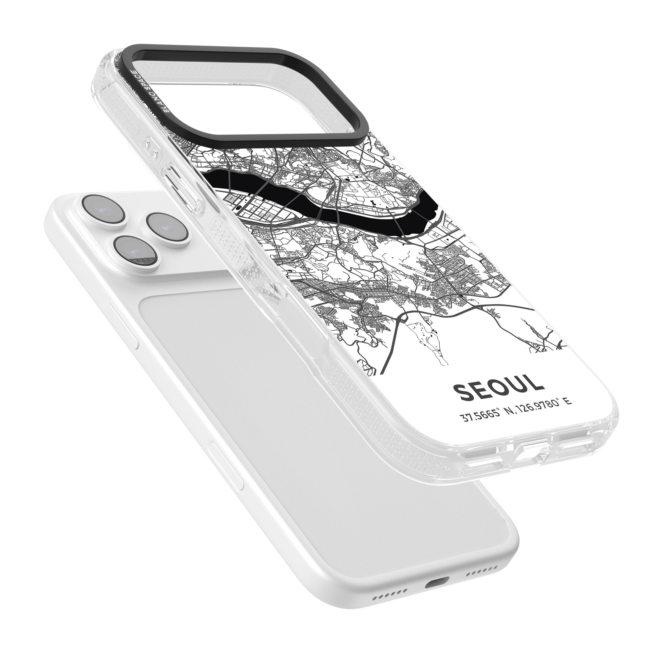 Seoul City Map iPhone 17 Pro Max Impact Air Clear Phone Case Colours