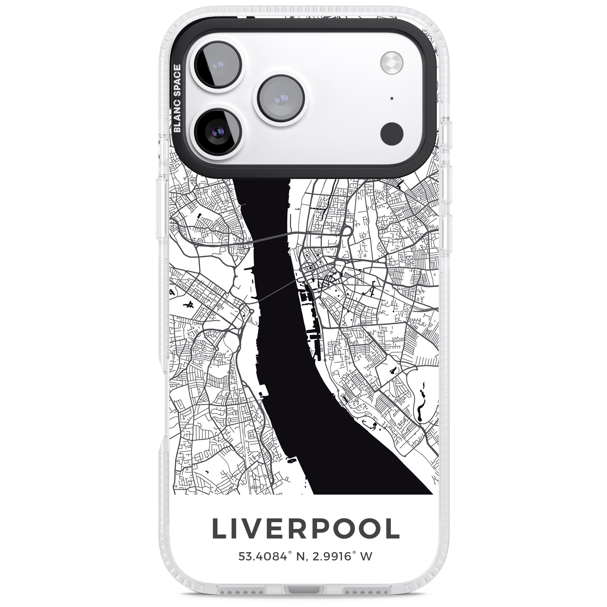 Liverpool Map iPhone 17 Pro Impact Air Clear Phone Case