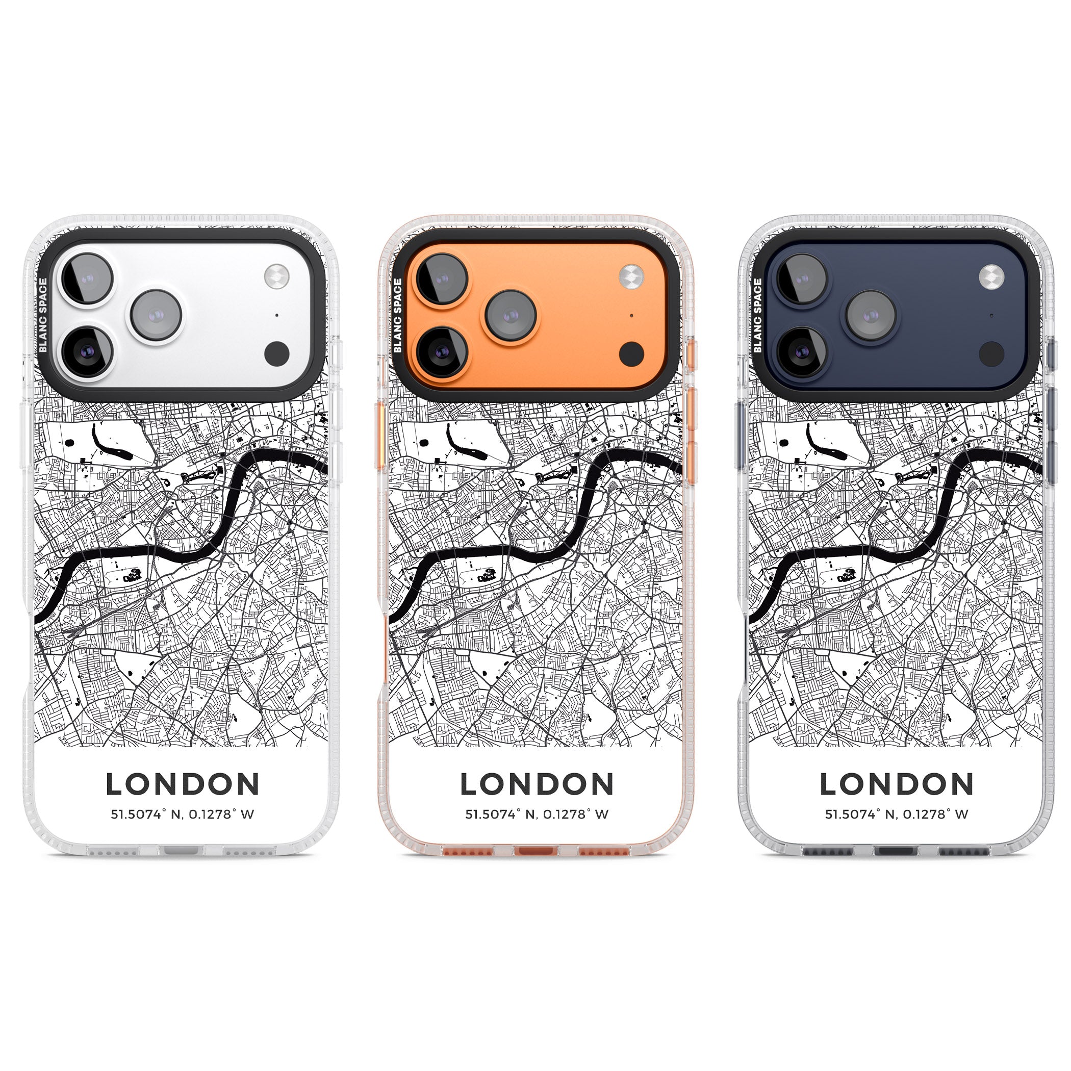 London Map iPhone 17 Pro Impact Air Clear Phone Case APT Impact Protection