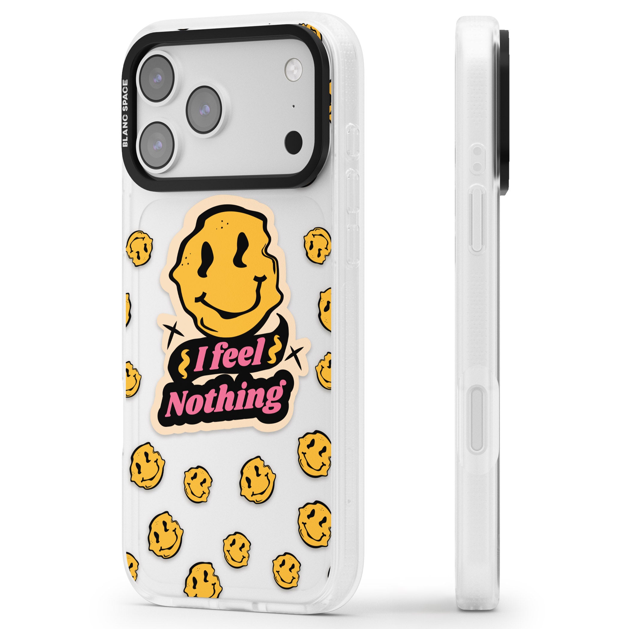 I Feel Nothing (Clear) iPhone 17 Pro Impact Air Clear Phone Case Side Profile