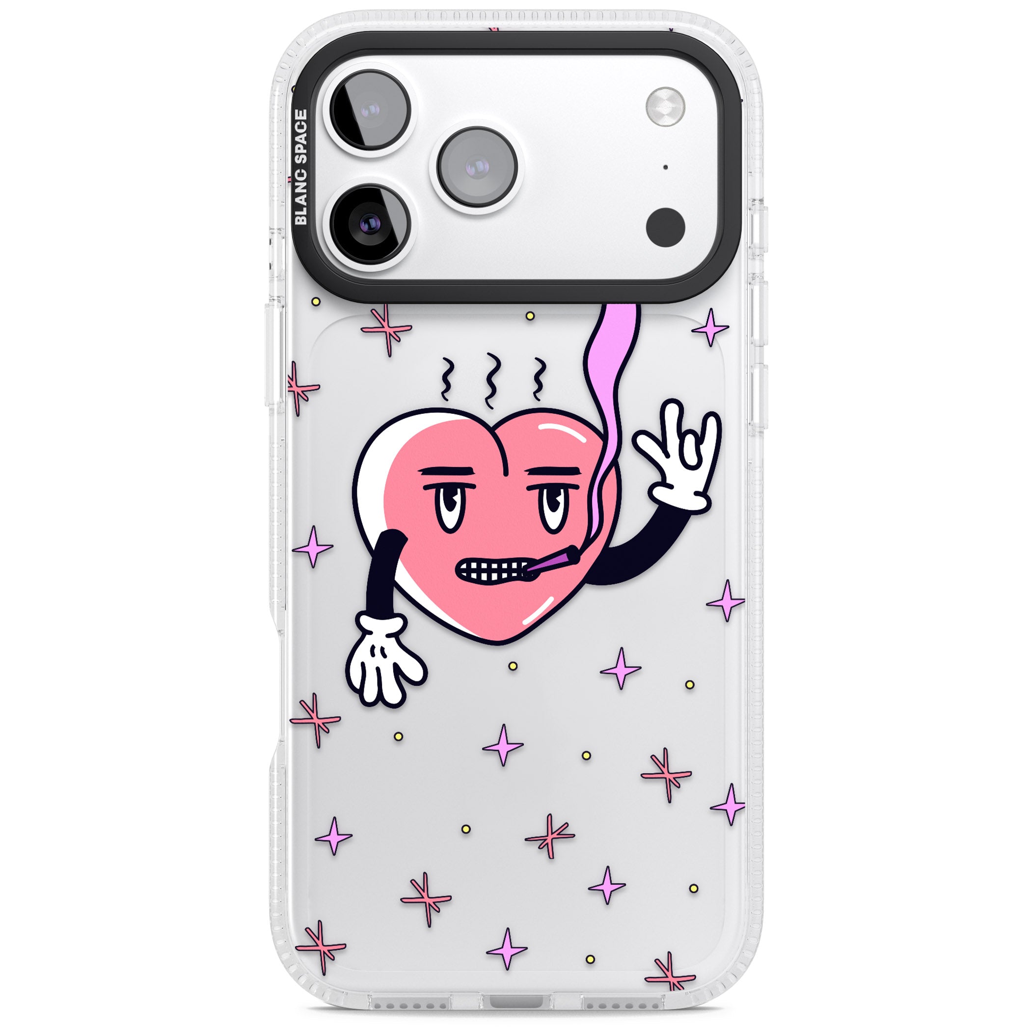 Quirky Heart iPhone 17 Pro Impact Air Clear Phone Case
