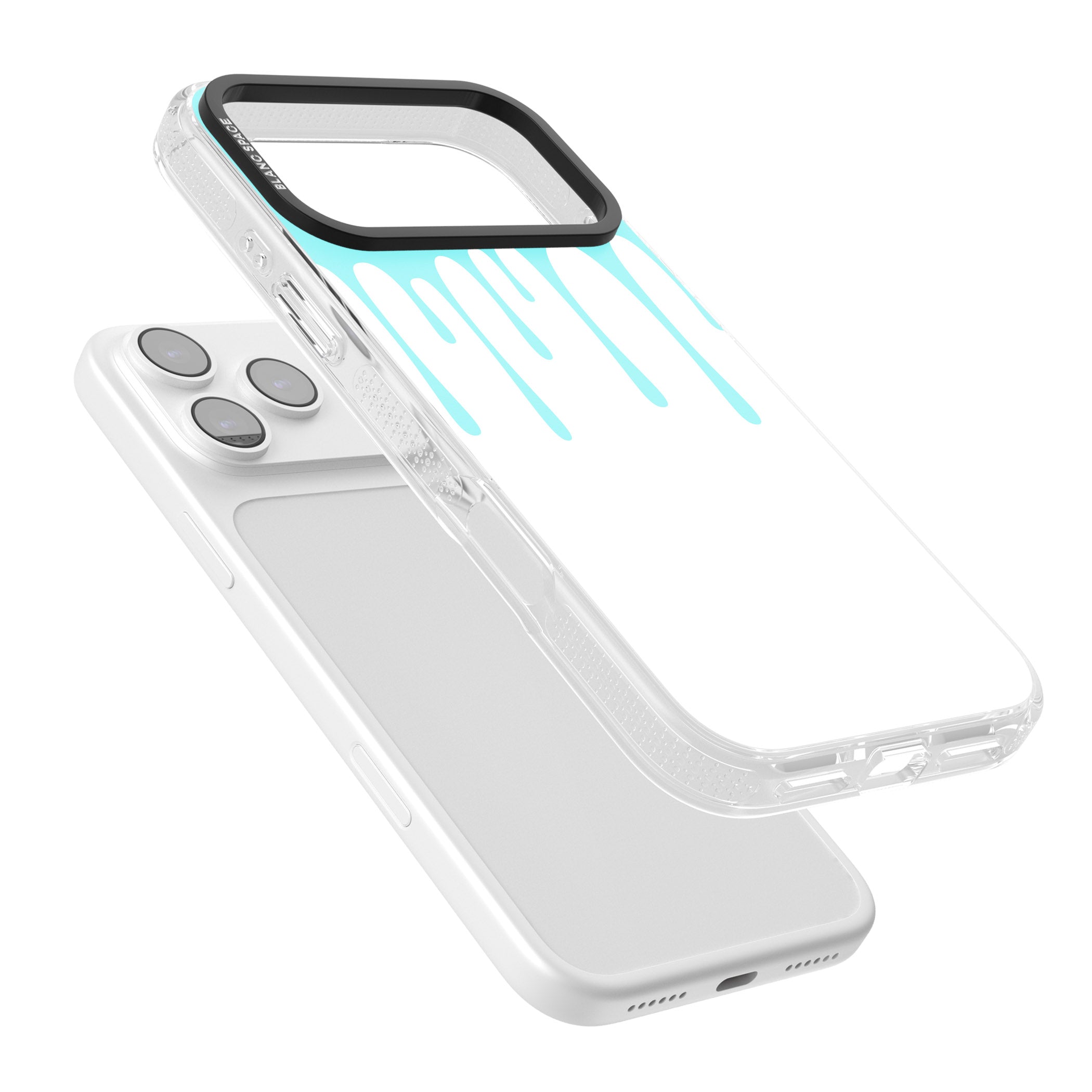 Melted Teal Drip iPhone 17 Pro Impact Air Clear Phone Case Colours