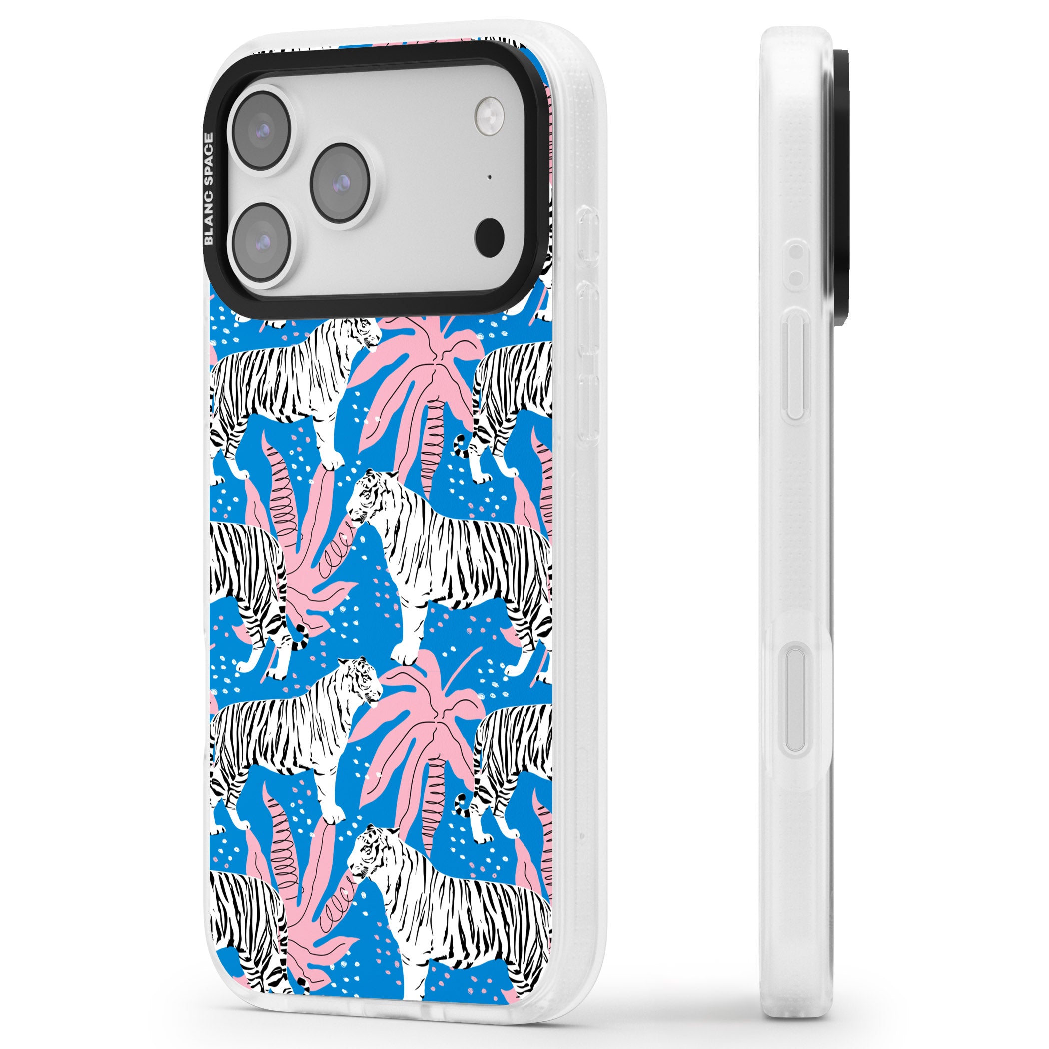 Bengal Blues iPhone 17 Pro Impact Air Clear Phone Case Side Profile