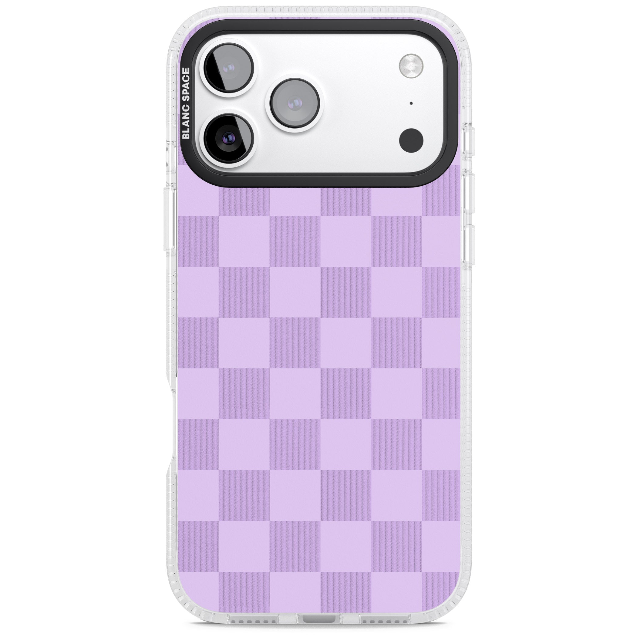 Lilac Checkered iPhone 17 Pro Max Impact Air Clear Phone Case