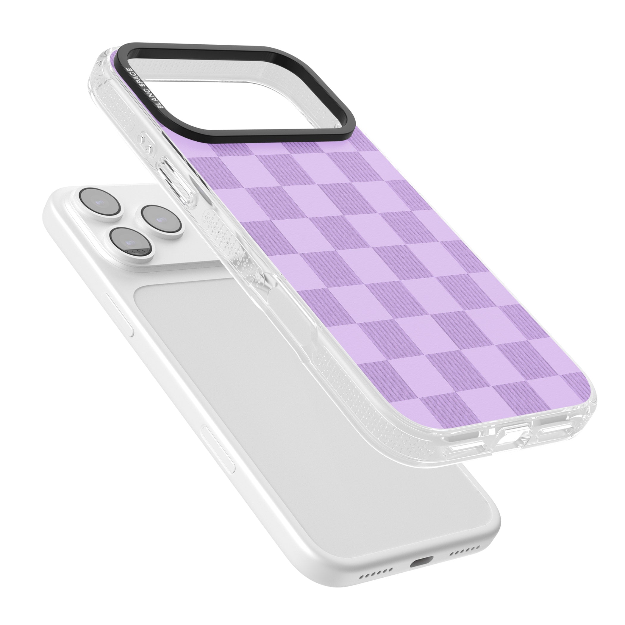 Lilac Checkered iPhone 17 Pro Max Impact Air Clear Phone Case Colours