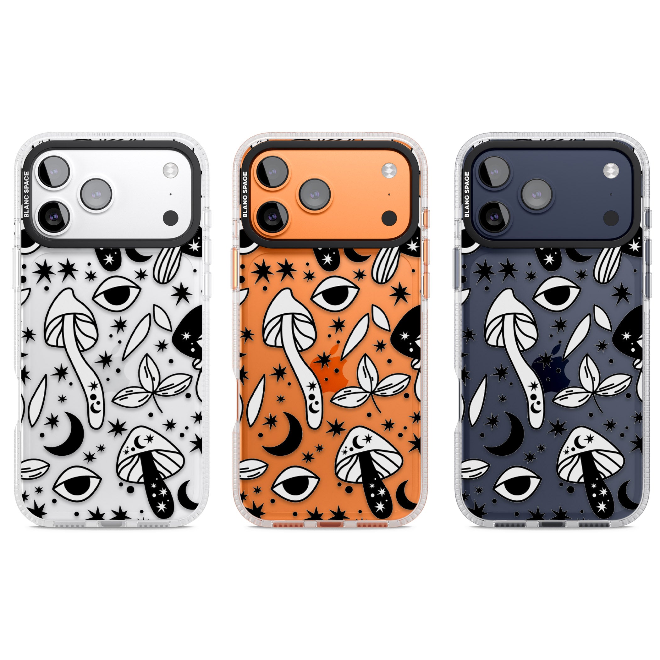 Mystic Mushrooms Pattern iPhone 17 Pro Impact Air Clear Phone Case APT Impact Protection