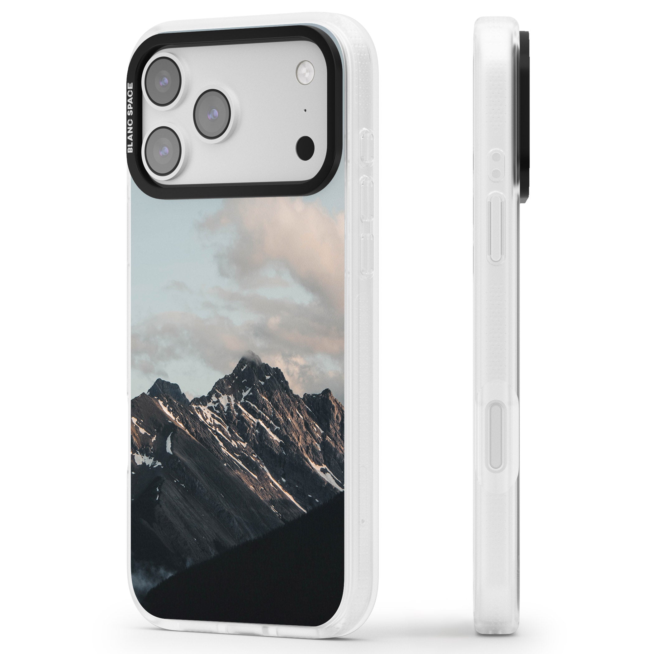 Twilight Mountain iPhone 17 Pro Max Impact Air Clear Phone Case Side Profile