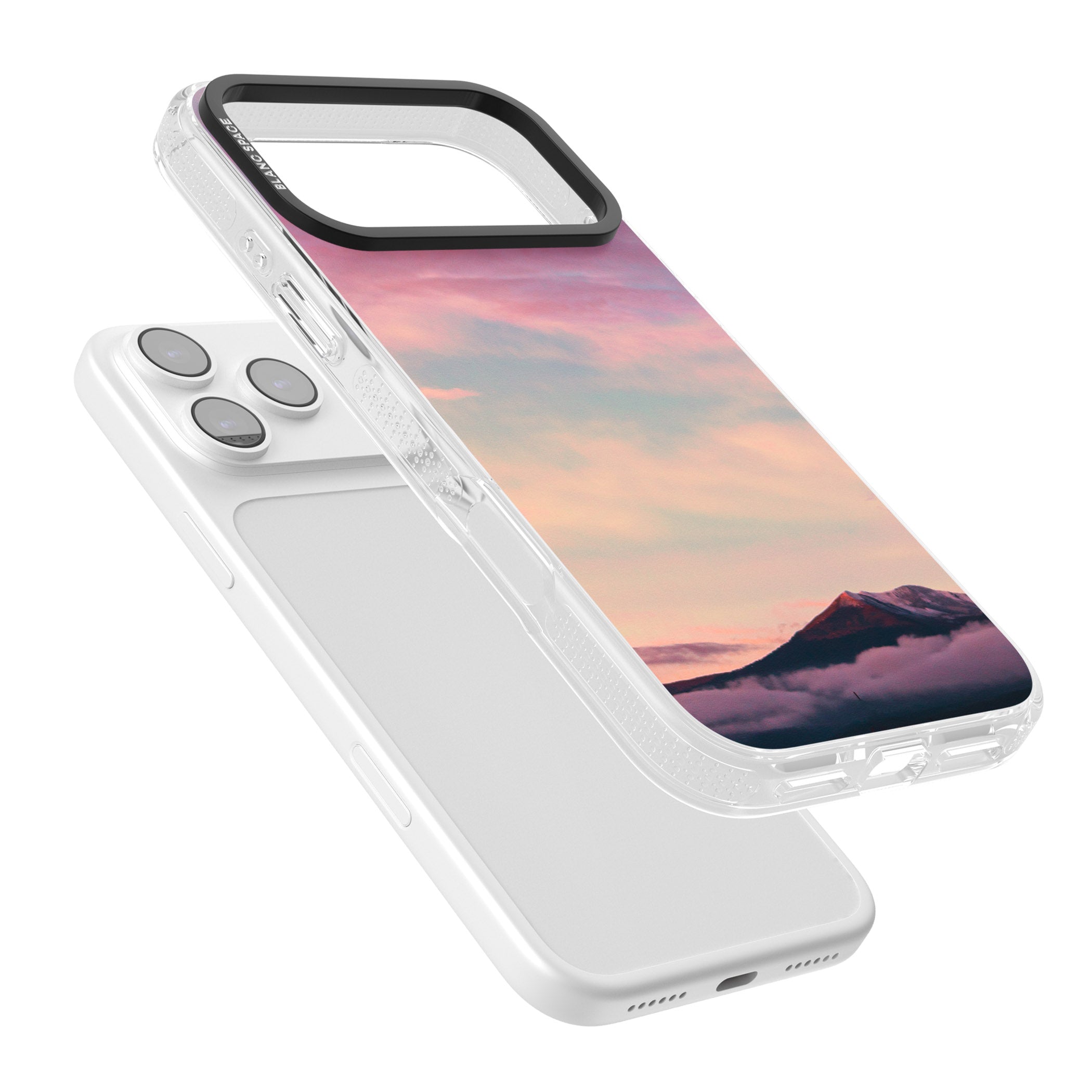 Pastel Mountain Sunset iPhone 17 Pro Impact Air Clear Phone Case Colours