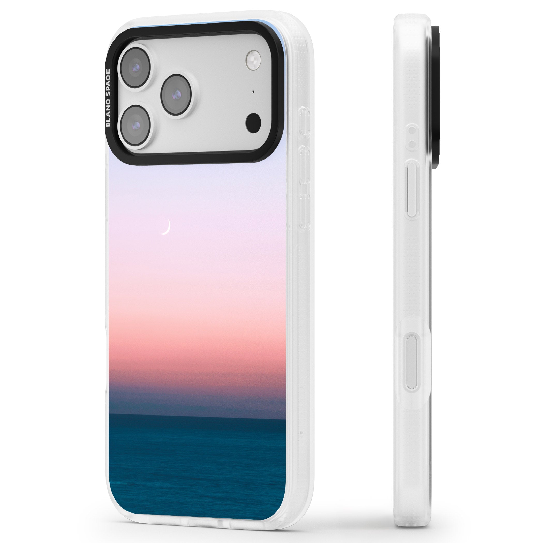 Pastel Ocean Sunset iPhone 17 Pro Max Impact Air Clear Phone Case Side Profile