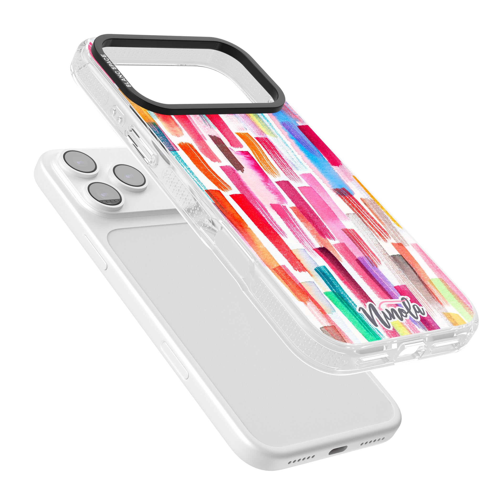 Colorful Brushstrokes iPhone 17 Pro Impact Air Clear Phone Case Colours