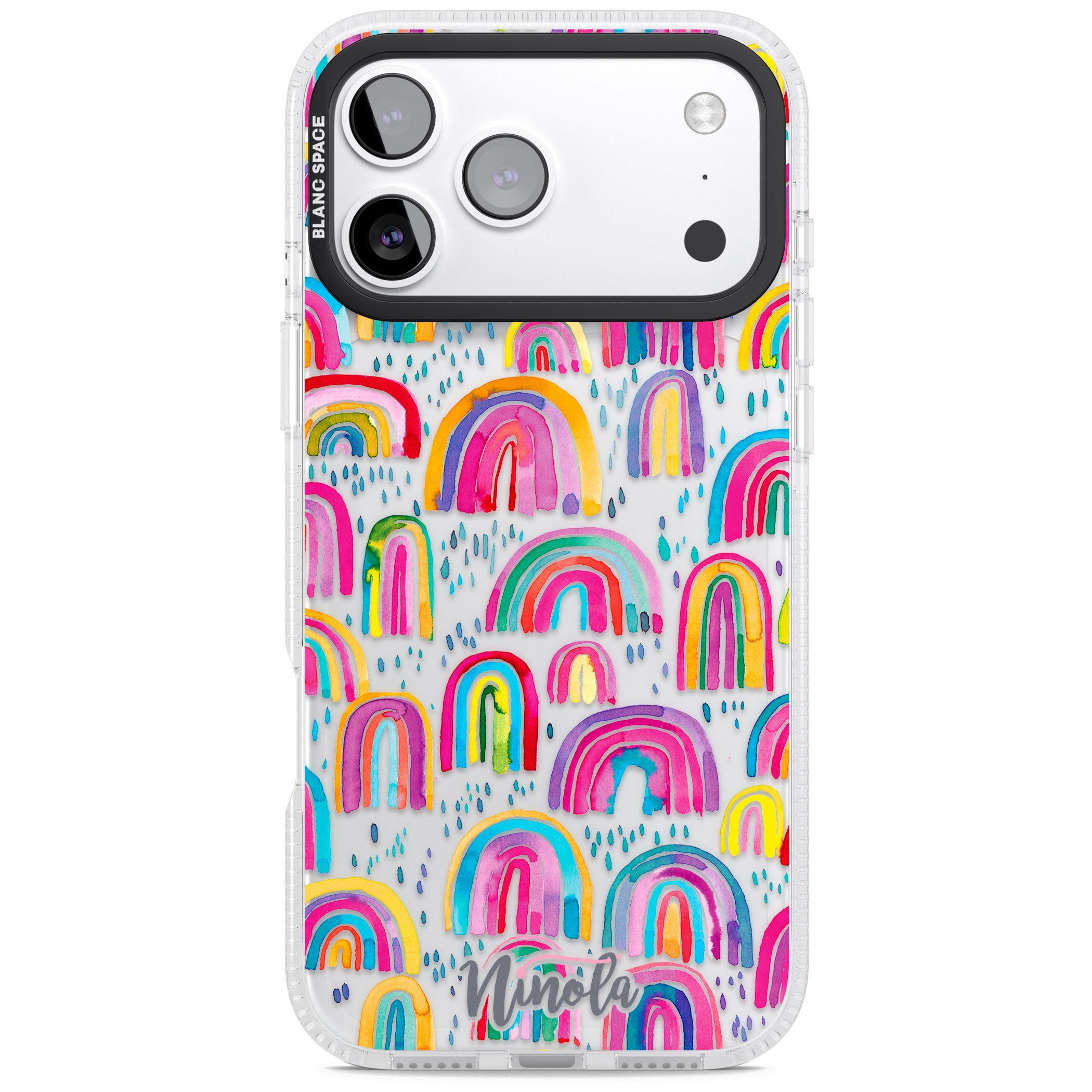 Watercolor Rainbow iPhone 17 Pro Impact Air Clear Phone Case
