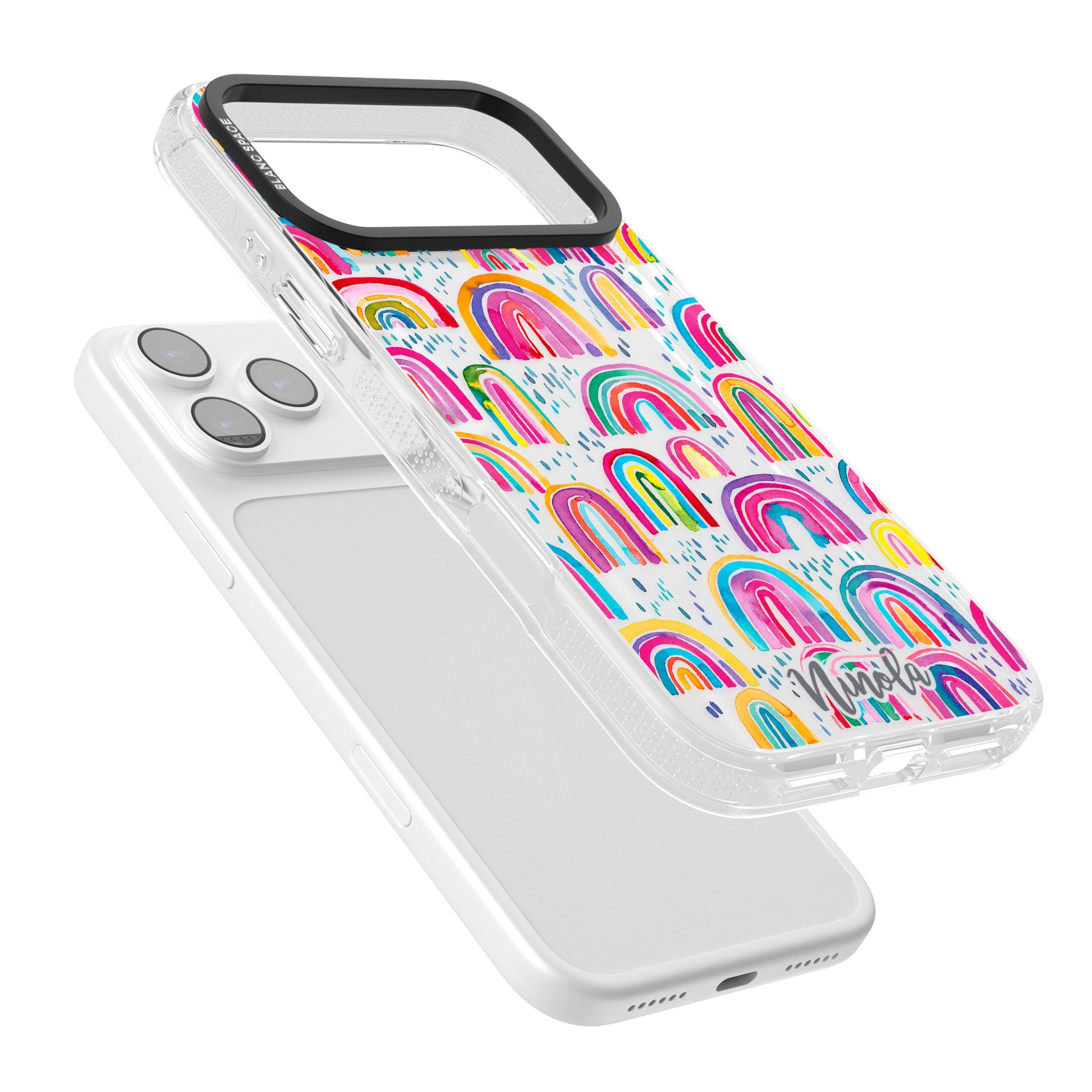 Watercolor Rainbow iPhone 17 Pro Impact Air Clear Phone Case Colours