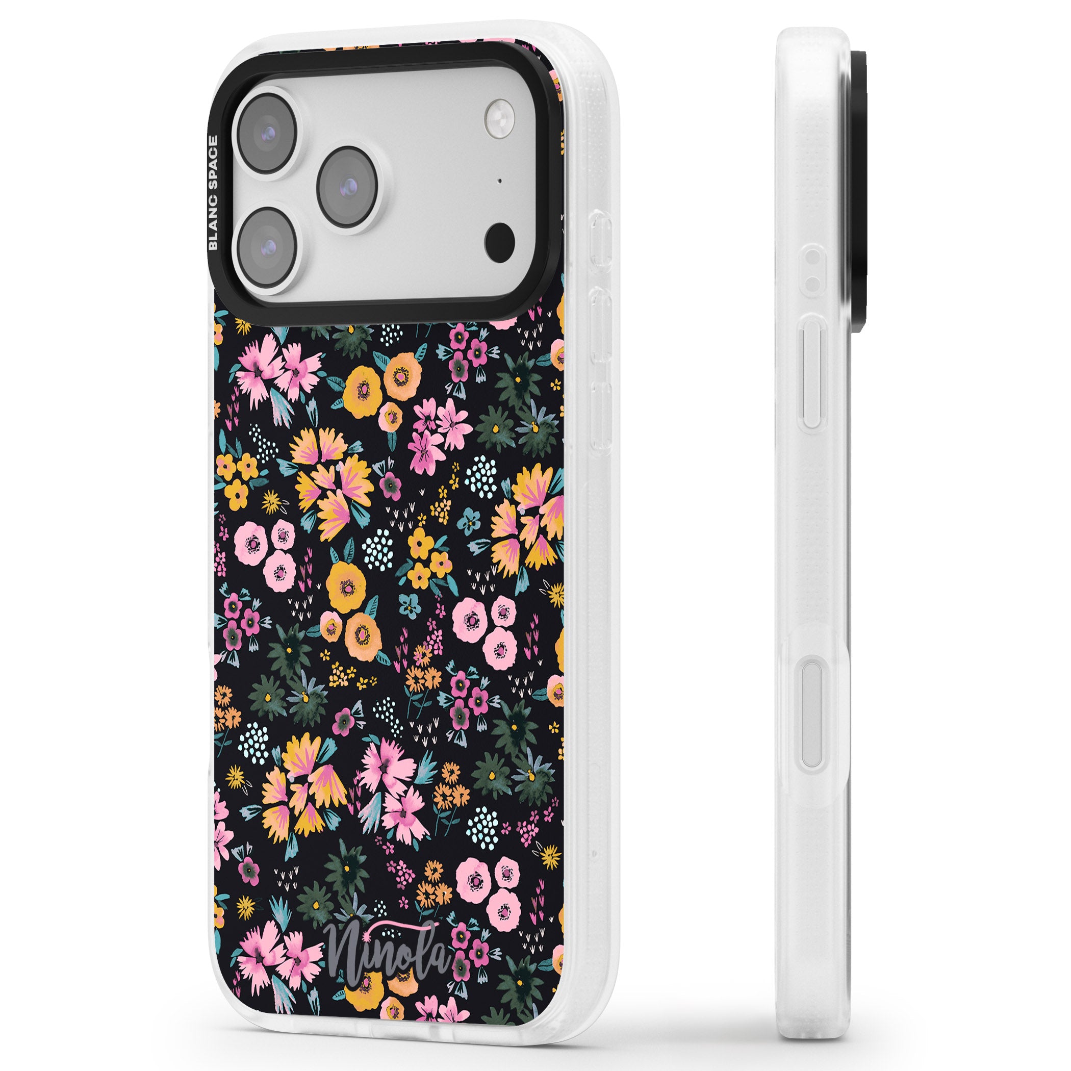 Blossom Field iPhone 17 Pro Impact Air Clear Phone Case Side Profile